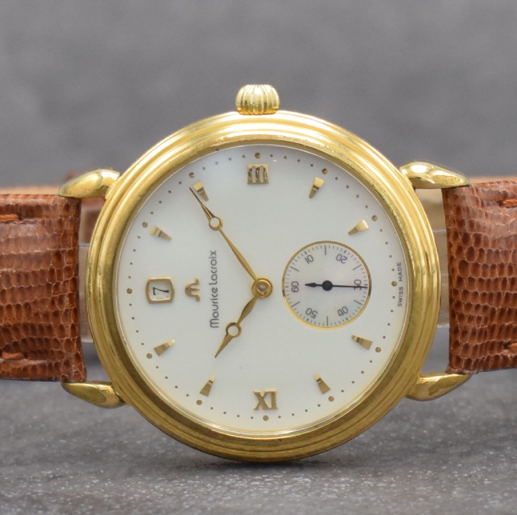 Detail a: MAURICE LACROIX Masterpiece limitierte Herrenarmbanduhr, Schweiz verk. lt. beil. Pap. 09/1993, Handaufzug, Ref. 93489, limitiert auf 1999 Stück, ...