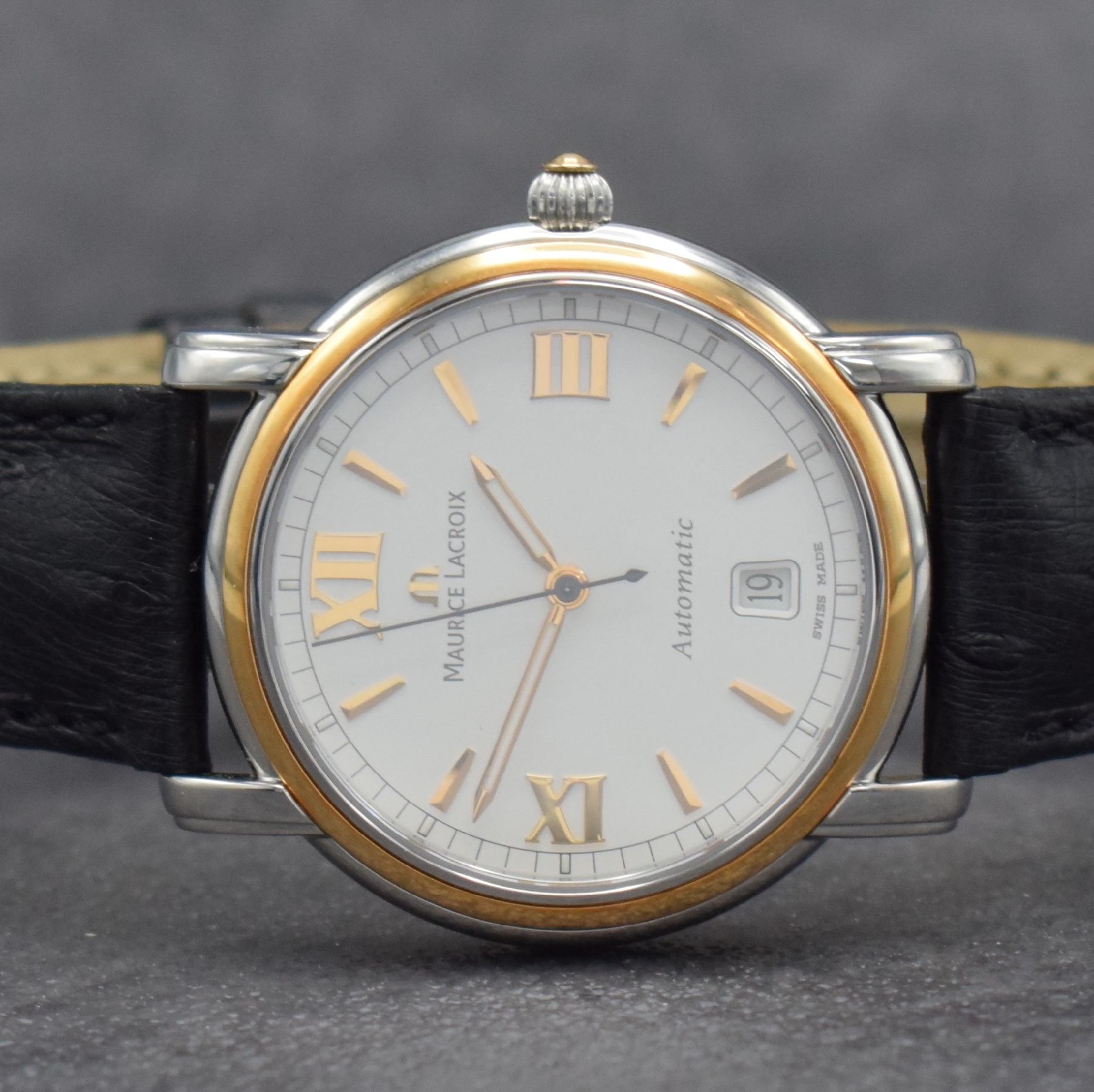 Detail a: MAURICE LACROIX Pontos Herrenarmbanduhr, Schweiz verk. lt. beil. Pap. 09/2003, Automatik, Ref. 68775, Edelstahlgeh. m. gedr. Boden, Maurice Lacroix ...