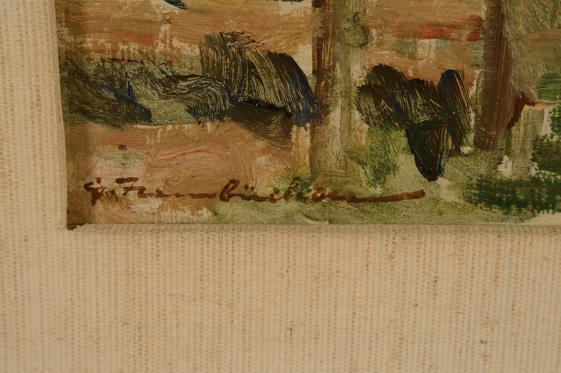 Detail a: Georg Hambüchen, 1901-1971 Düsseldorf, Ansicht aus Nieupoort, Öl/Malkarton, links unten signiert, ca. 40x50cm, R. ca. 55x65cm