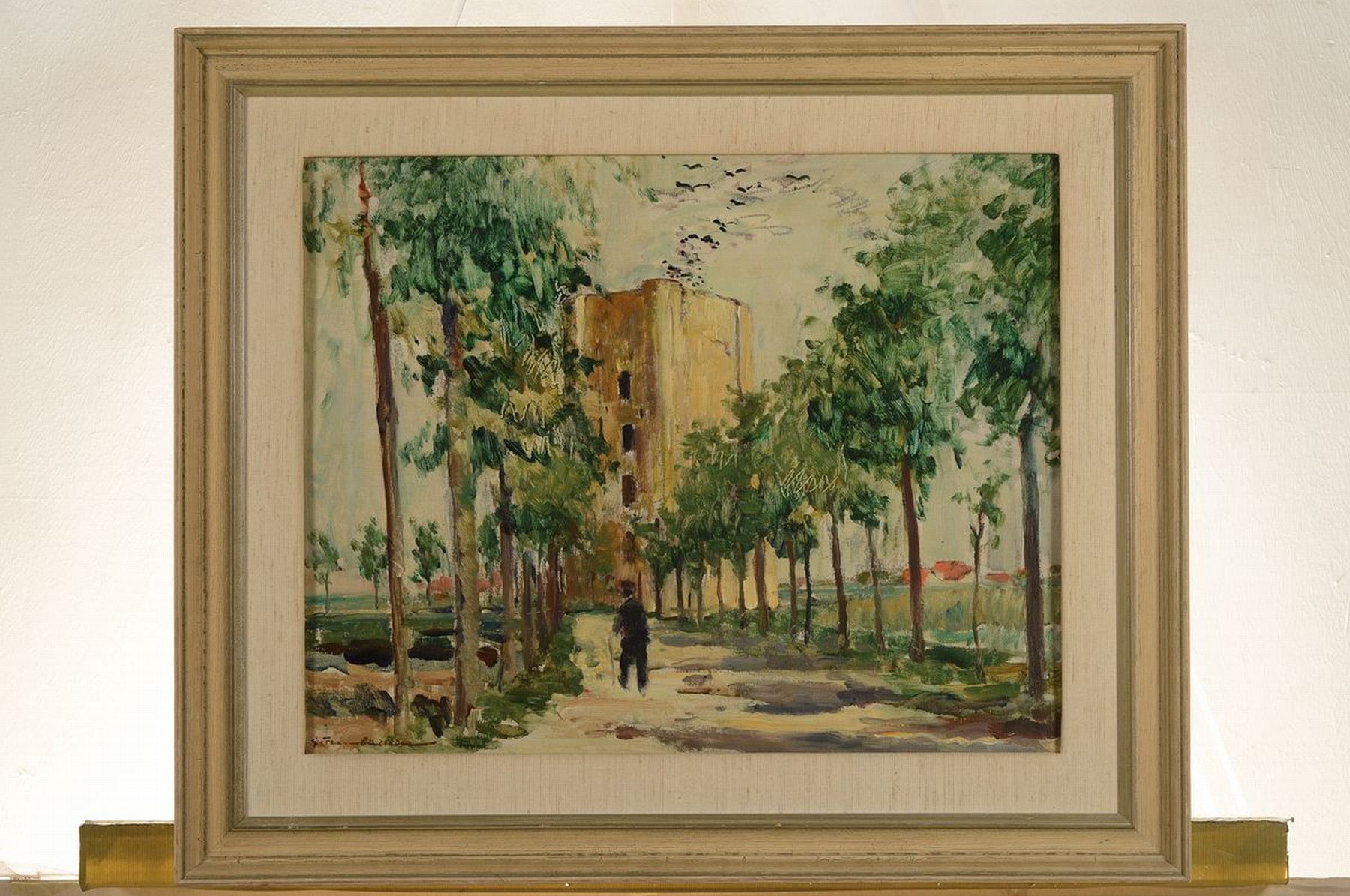 Detail k: Georg Hambüchen, 1901-1971 Düsseldorf, Ansicht aus Nieupoort, Öl/Malkarton, links unten signiert, ca. 40x50cm, R. ca. 55x65cm