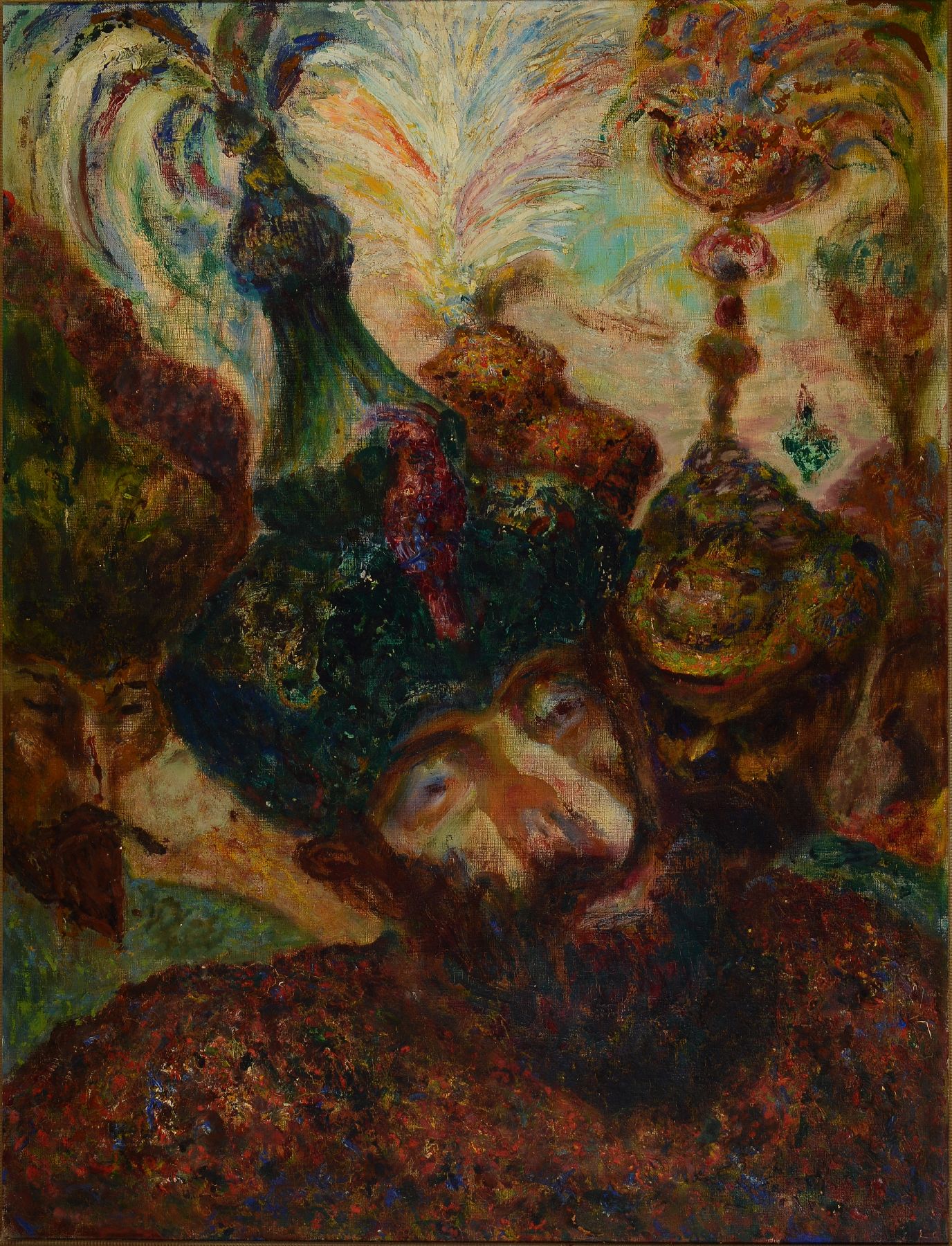 Detail k: Maurice Cantens, 1891 Brüssel-1965 Schaerbeek, Debarquement des Maures, so rückseitig auf altem Etikett betitelt, Öl/ Lwd, rückseitig signiert, ...