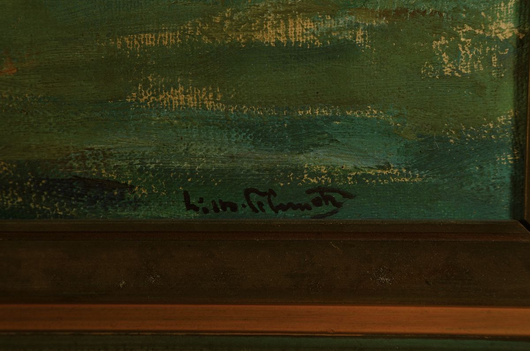 Detail a: Wilhelm Schmetz, 1890 Düsseldorf-1938 Aachen, Blick auf Kaiserswerth, Öl/Lwd, rechts unten signiert, ca. 60x80cm, Reinigung empfohlen, R. ca. ...