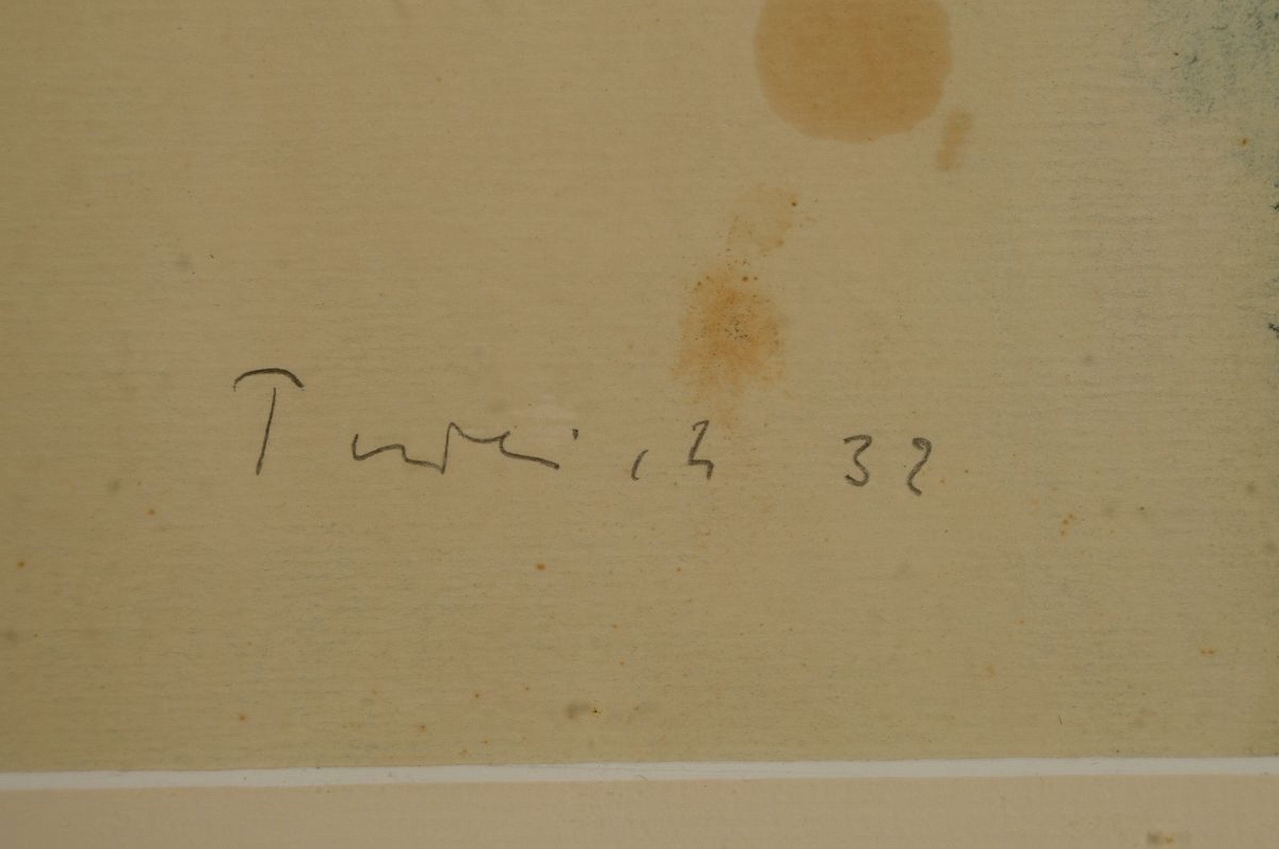 Detail a: Robert Pudlich, 1905 Dortmund-1962 Düsseldorf, Blumenstillleben, Aquarell auf Papier, leicht gebräunt und teils fleckig, rechts unten signiert und ...