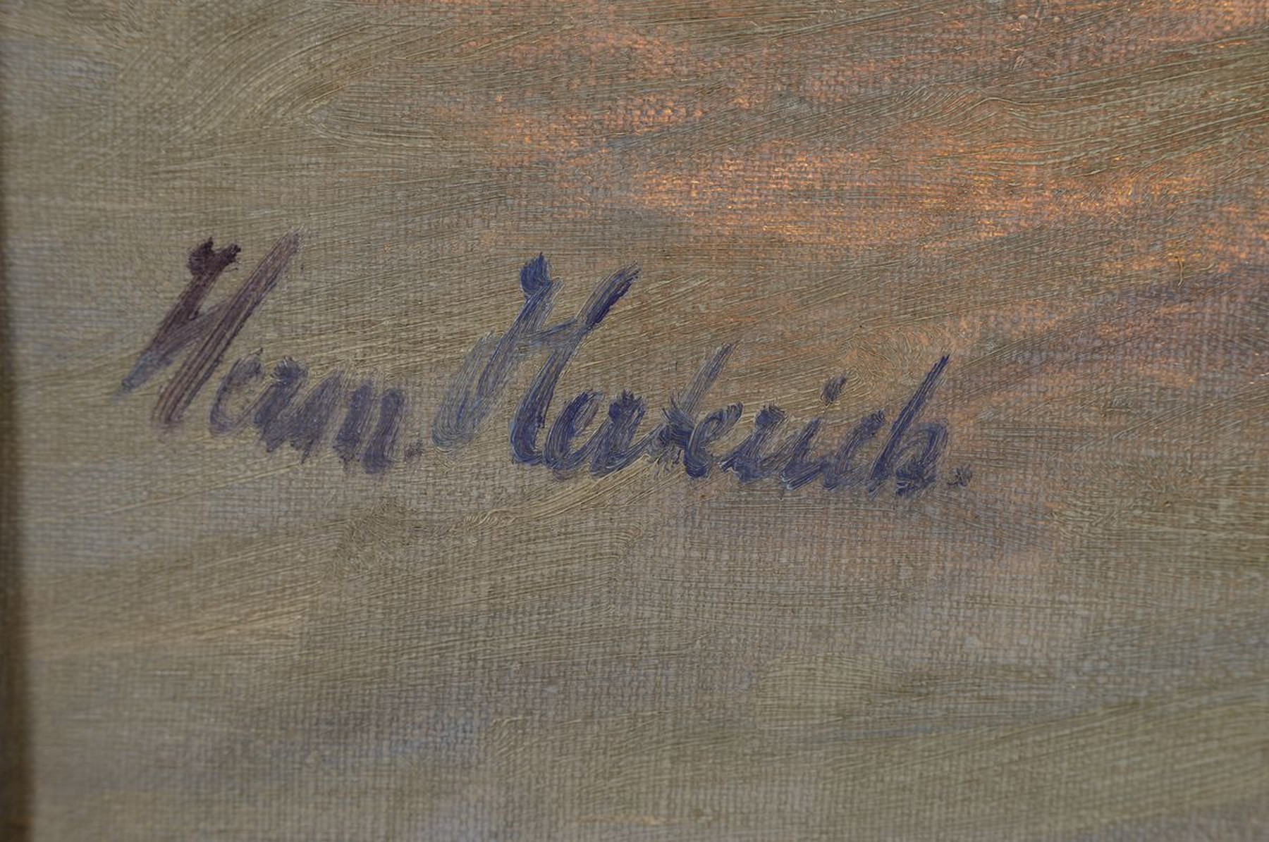 Detail a: Hermann Herterich, geb. 1874 Frankfurt/Main, Studium am Städel in Frankfurt bei Hasselhorst, hier: Stillleben mit Blumen, Kännchen und Buch, ...
