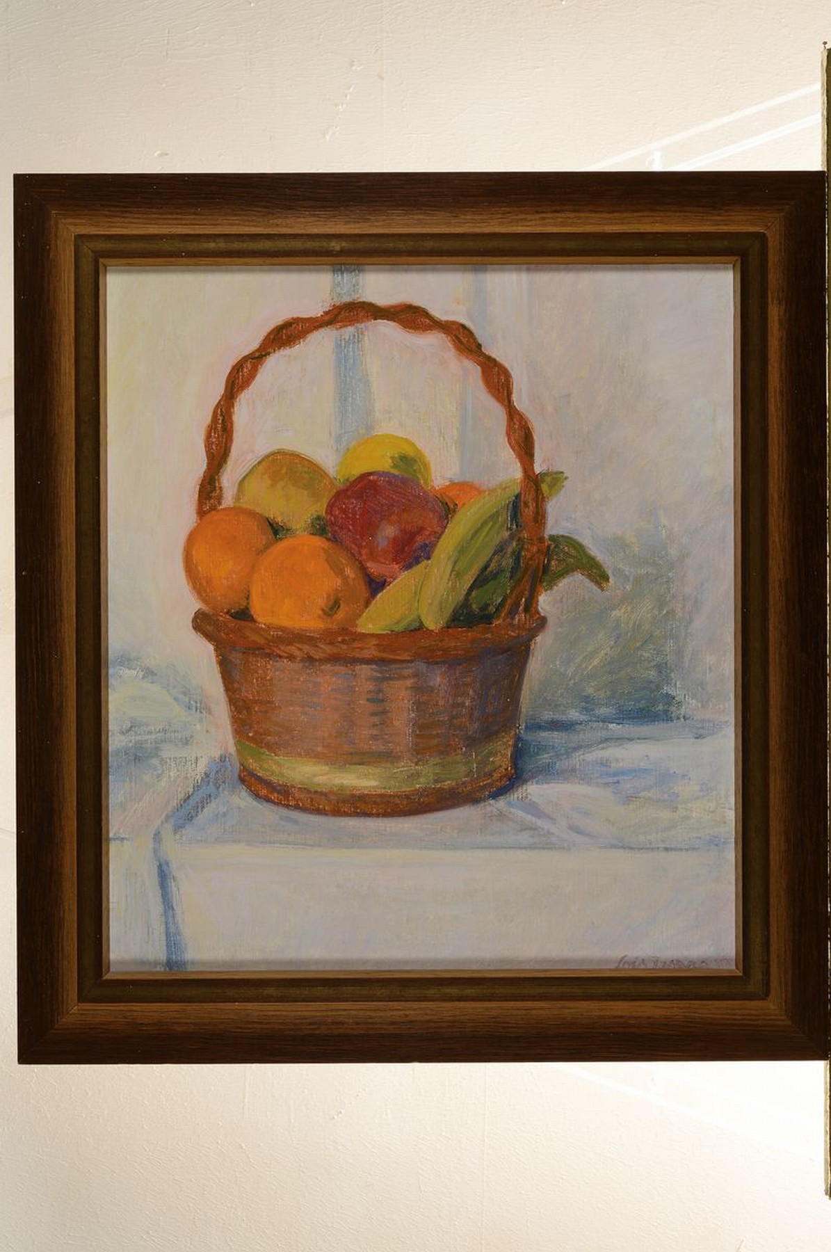 Detail k: Lois Isara, 1923-2014, Stillleben mit Früchtekorb, Öl/Malkarton, rechts unten signiert, ca. 50x45cm, R. ca. 60x55cm