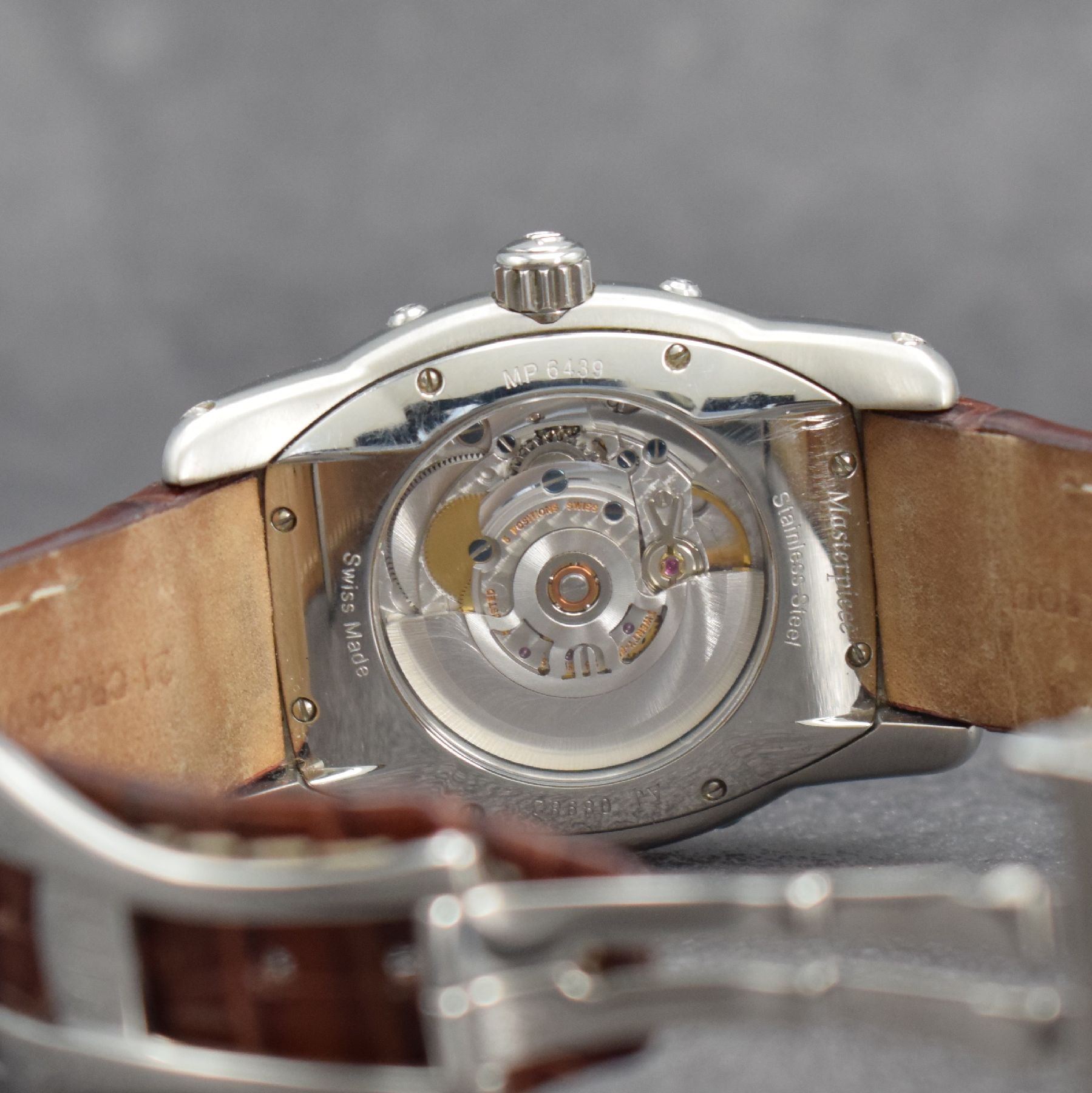 Detail f: MAURICE LACROIX Herrenarmbanduhr Modell Phase de Lune aus der Masterpiece Serie, Schweiz verk. lt. Pap. 10/2007, Automatik, Ref. MP 6439, beids. ...
