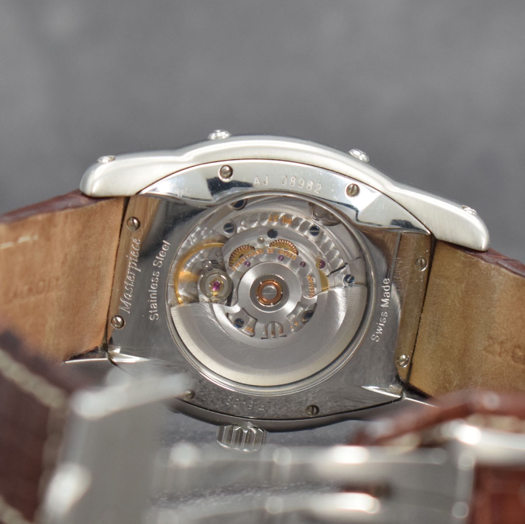 Detail g: MAURICE LACROIX Herrenarmbanduhr Modell Phase de Lune aus der Masterpiece Serie, Schweiz verk. lt. Pap. 10/2007, Automatik, Ref. MP 6439, beids. ...