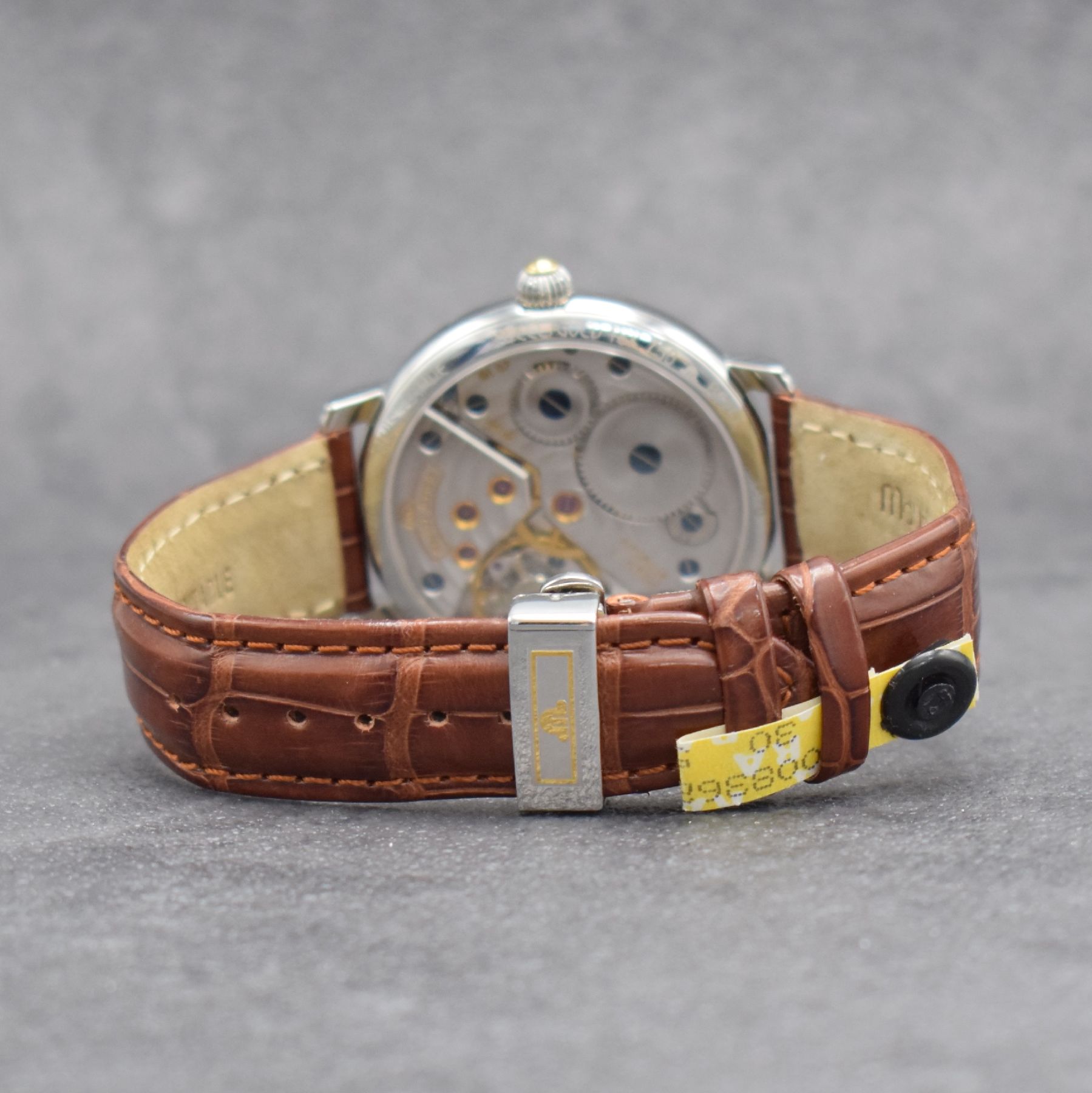 Detail c: MAURICE LACROIX Herrenarmbanduhr Jour et Nuit, Schweiz um 2000, Handaufzug, Ref. 07769, beids. vergl. Edelstahlgeh., Boden aufgedr., Maurice Lacroix ...