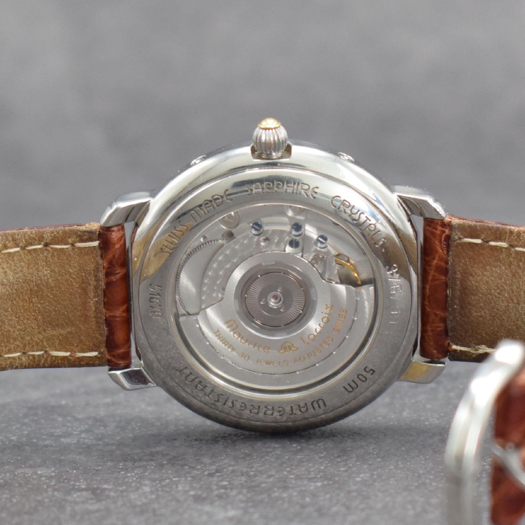 Detail f: MAURICE LACROIX auf 999 Stück limitierte Herrenarmbanduhr, Schweiz verk. lt. beil. Pap. 08/1998, Automatik, Ref. 51670, Edelstahl/Gold kombiniert, ...