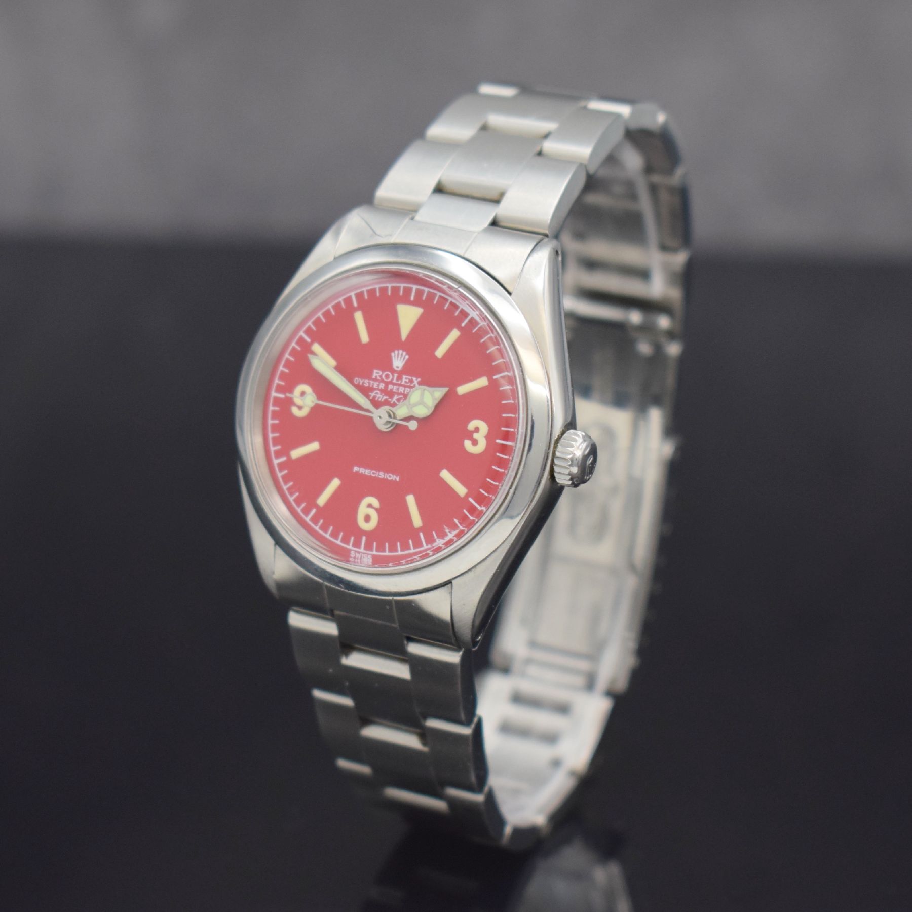 ROLEX Herrenarmbanduhr Oyster Perpetual Air- King Precision, Automatik, Ref. 5500/1002, Schweiz um 1973, Edelstahlgeh. inkl. Oysterband Ref. 78350 ...