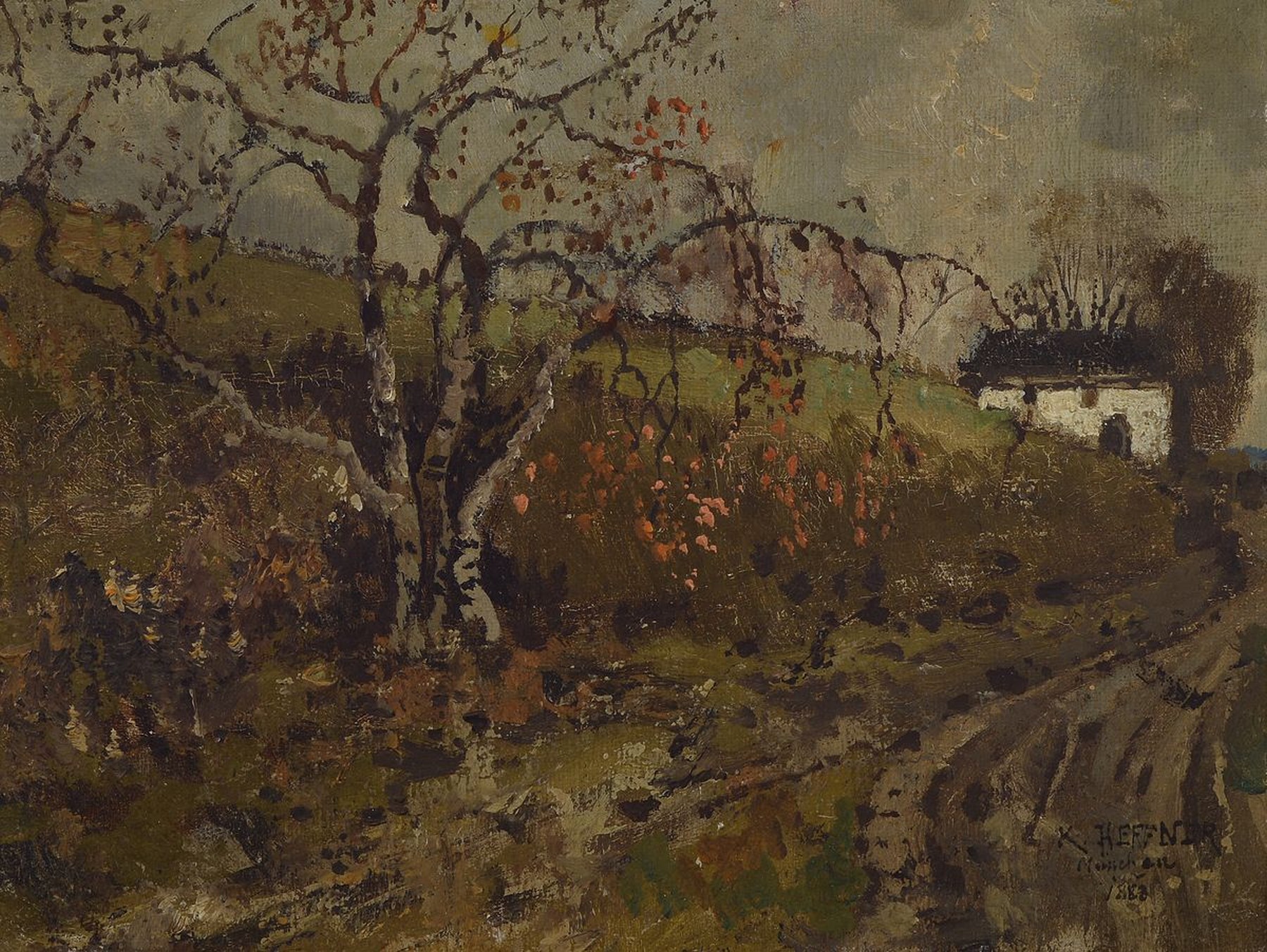 Karl Heffner, 1849 Würzburg-1927 Berlin, studierte in München Musik und verkehrte im Lenbach-Kreis, wurde von Adolf Stademann in der Malerei ...