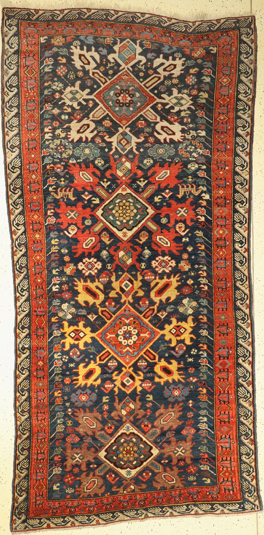 Seichur antik(Alpan Muster), Kaukasus, Ende19 Jhd, Wolle auf Wolle, ca. 290 x 140 cm, EHZ: 4