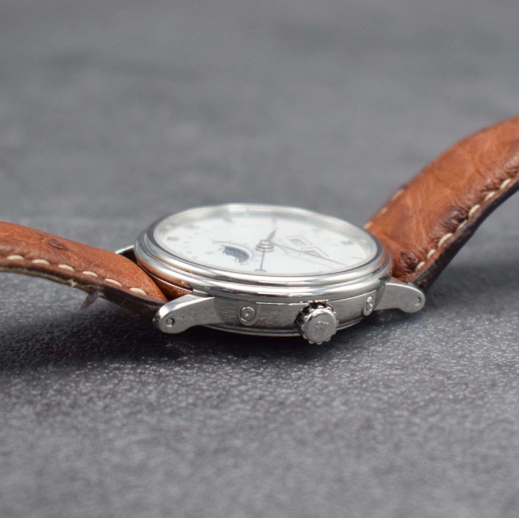 Detail f: BLANCPAIN feine Herrenarmbanduhr mit Vollkalender Serie Villeret, Automatik, Ref. 6553-1127-58, Edelstahlgeh. inkl. Lederband m. orig. Dornschl., ...