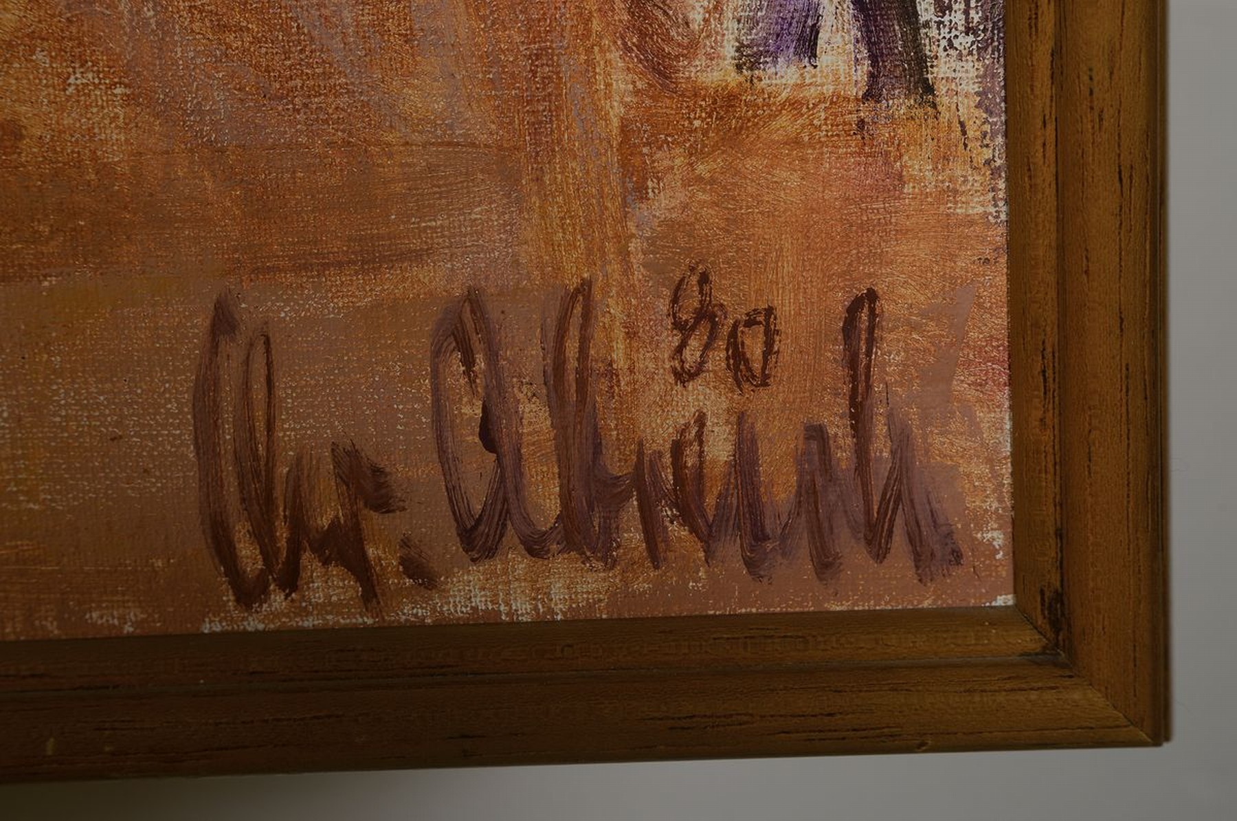Detail a: Christel Abresch, 1931 Sulzbach-2011 Neustadt an der Weinstraße, Landschaft, wohl in Südfrankreich, Öl/Lwd, rechts unten signiert und dat. 80, ca. ...