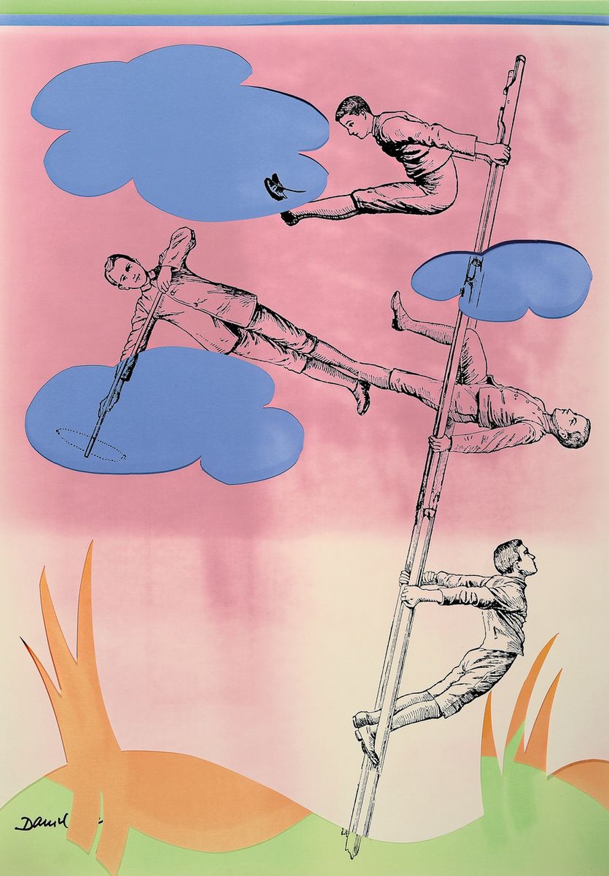 Daniel Spoerri, geb. 1930, Ohne Titel, mehrlagiger Siebdruck aus der Serie Art Zander 80, links unten signiert und dat. 80, ca. 68x49cm