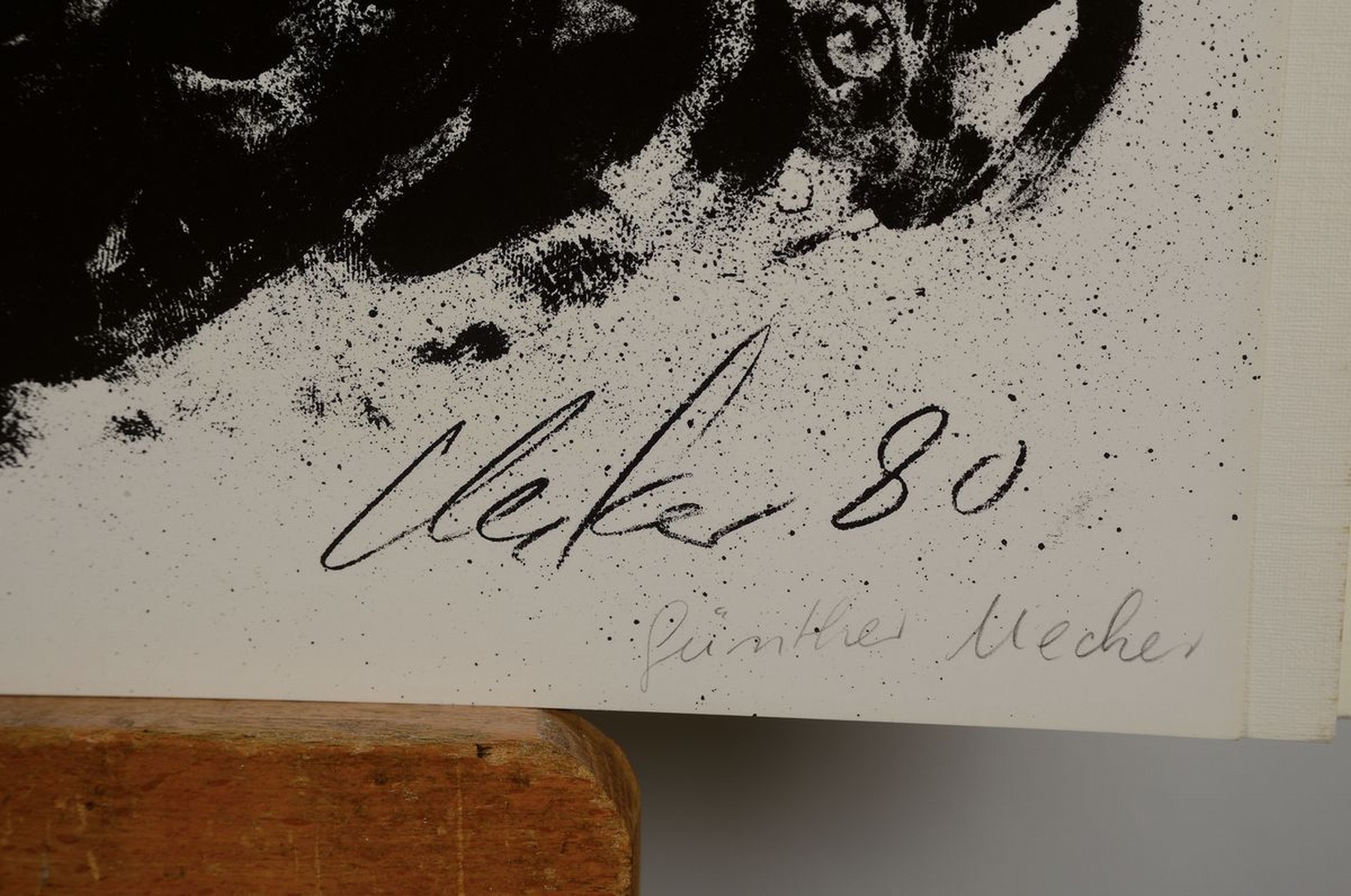Detail a: Günther Uecker, geb. 1930, Bewegung, Lithographie von 1980 aus der Reihe Art Zander, handsigniert, ca. 49x66cm