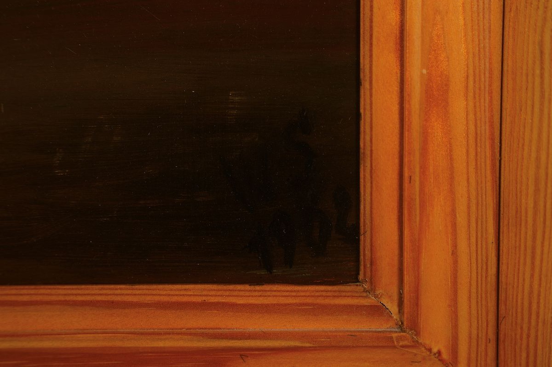 Detail a: Monogrammist WS, Darstellung einer Stadtansicht von 1962, z.T. geometrische Auffassung, reiche Personenstaffage, Öl/Pappe,ca. 44x57 cm, R. 54x68 cm