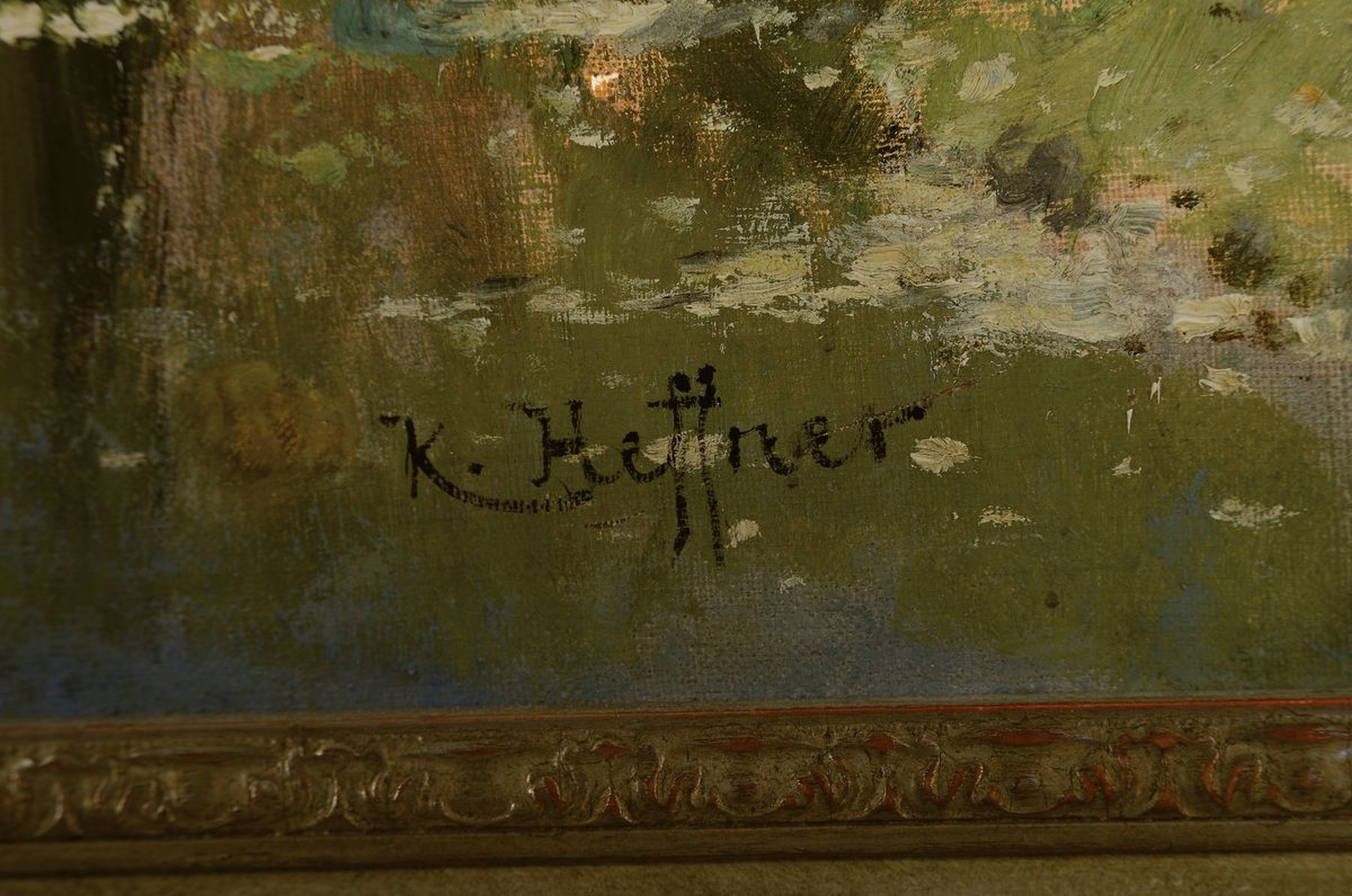 Detail a: Karl Heffner, 1849 Würzburg-1925 Berlin, studierte in München Musik und verkehrte im Lenbach-Kreis, wurde von Adolf Stademann in der Malerei ...