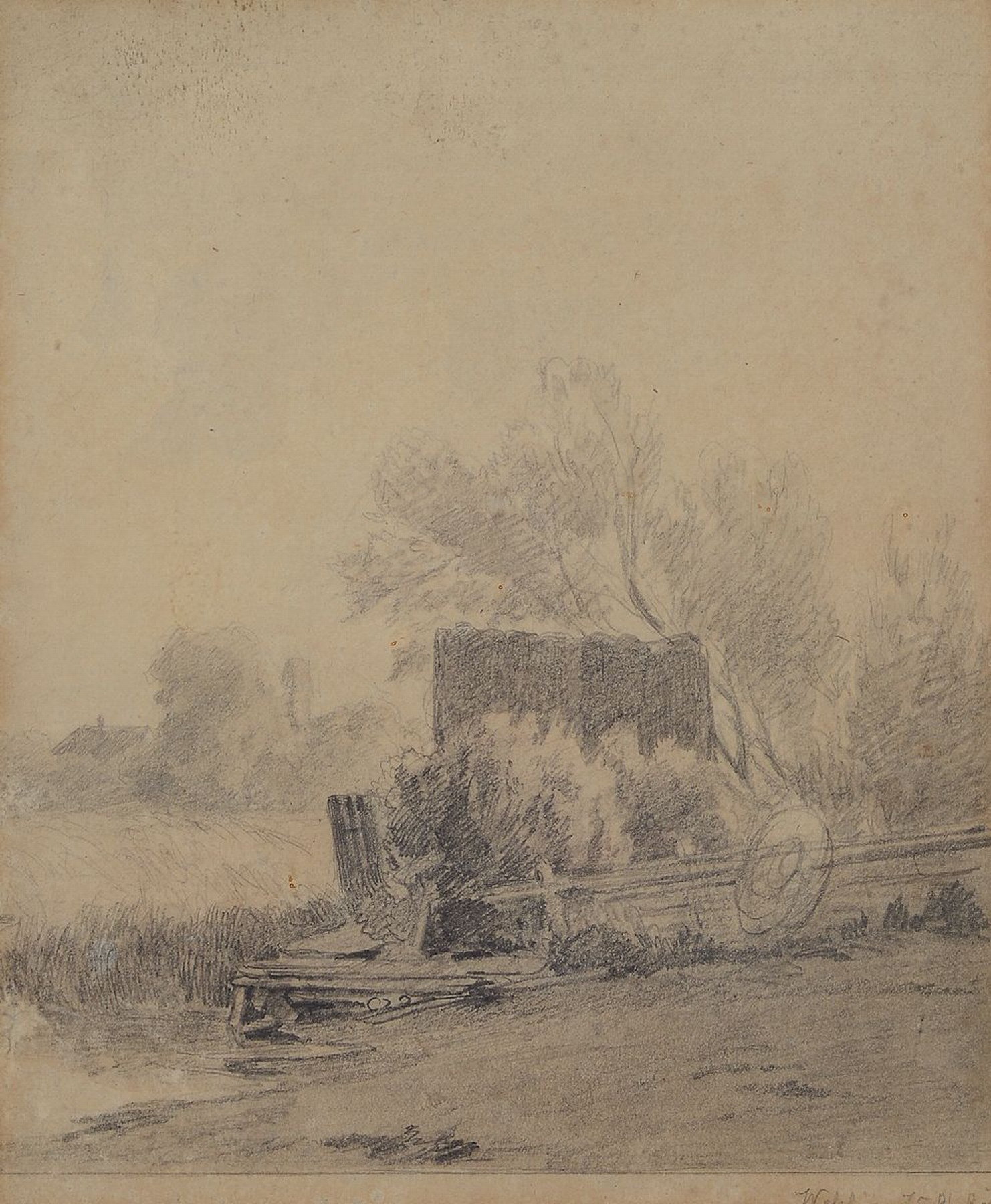 Philipp Röth, 1841 Darmstadt-1921 München, Bleistiftzeichnung auf Papier, rechts unten sign. Wessburg 75 Ph. Röth, ca. 22x19cm, leicht gebräunt, ...