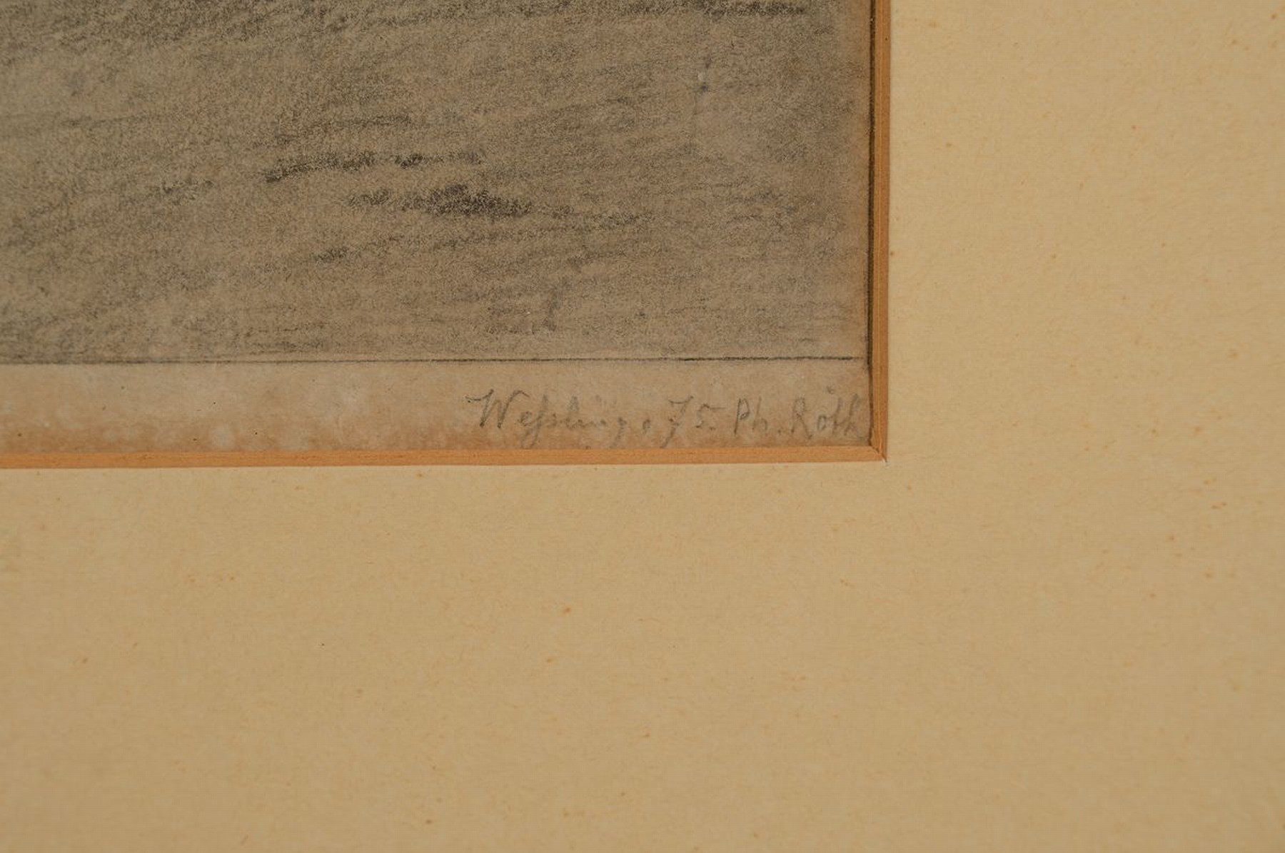 Detail a: Philipp Röth, 1841 Darmstadt-1921 München, Bleistiftzeichnung auf Papier, rechts unten sign. Wessburg 75 Ph. Röth, ca. 22x19cm, leicht gebräunt, ...