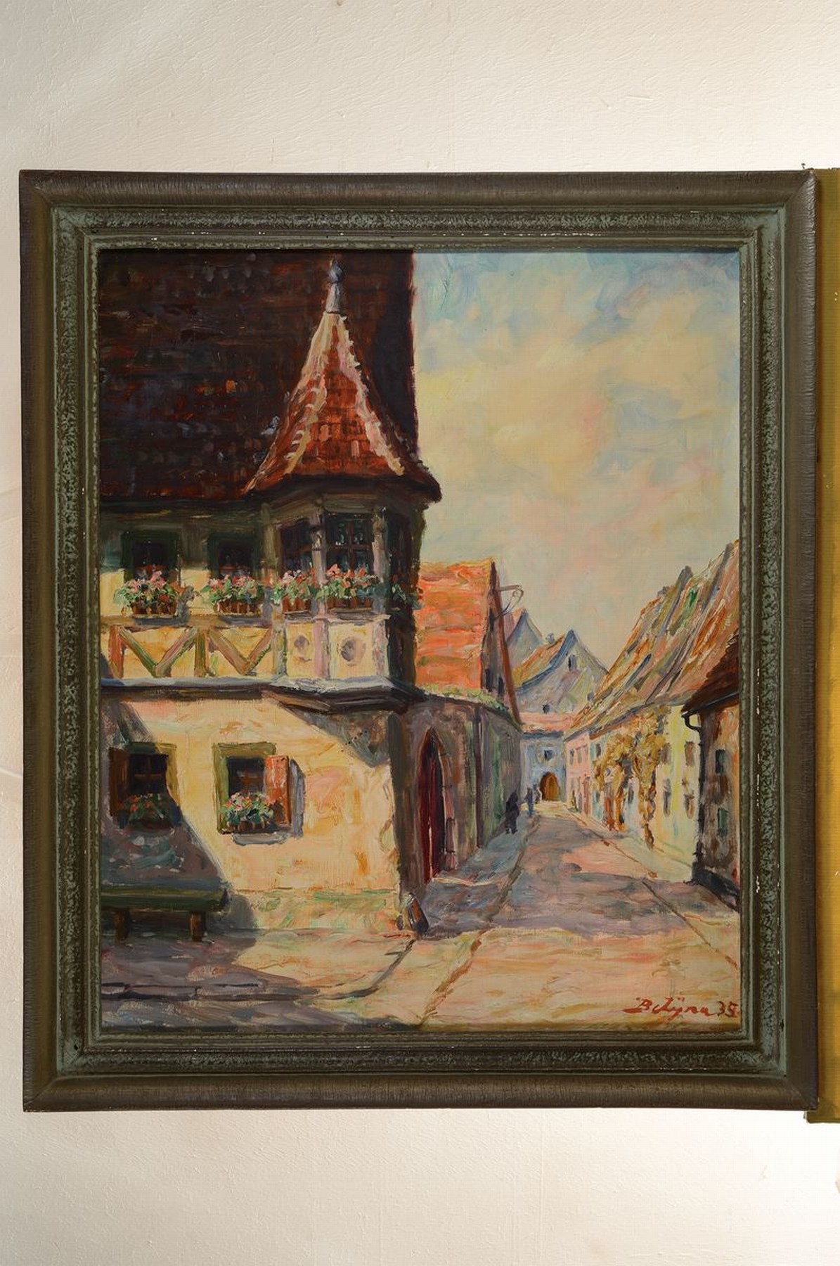 Detail k: Paul Betyna, 1887 Berlin - 1967, Wernigerode , "Rothenburg, Feuerleins Erker", Öl/Lwd, signiert, verso betitelt, dat. 1935 und nochmals ...