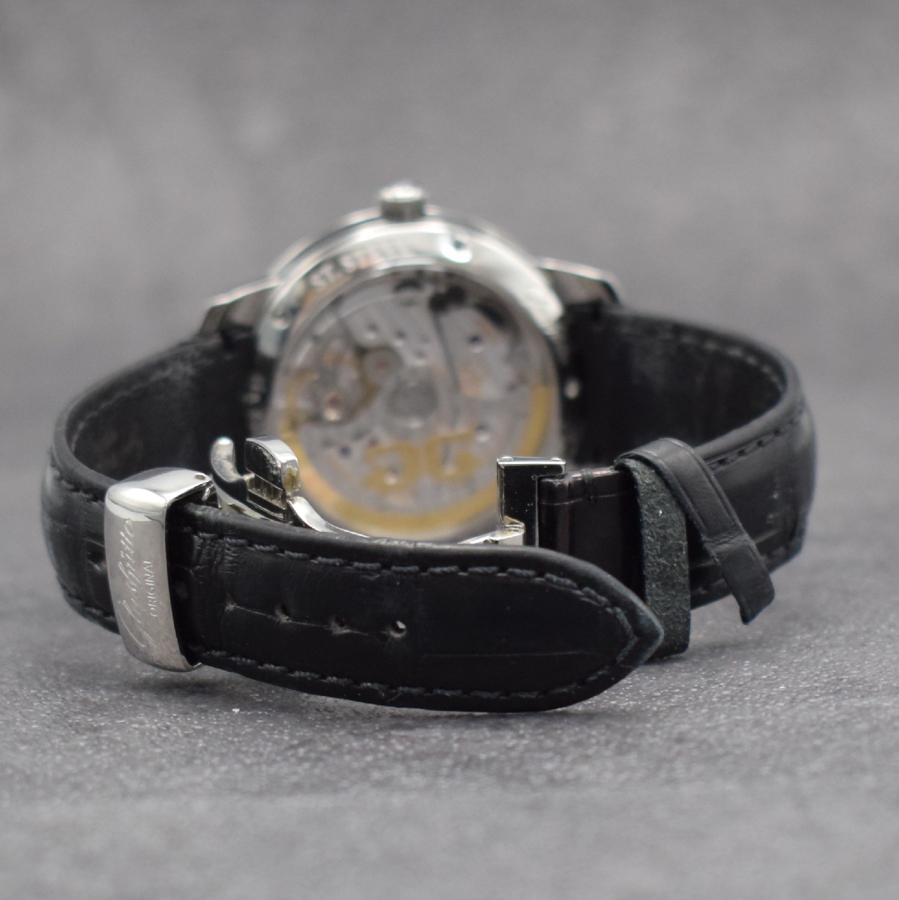 Detail f: GLASHÜTTE ORIGINAL Herrenarmbanduhr Senator Panoramadatum Mond, Automatik, Ref. 100-04-13-02-04, Edelstahlgeh. inkl. orig. Lederband (zu ern.) m. ...