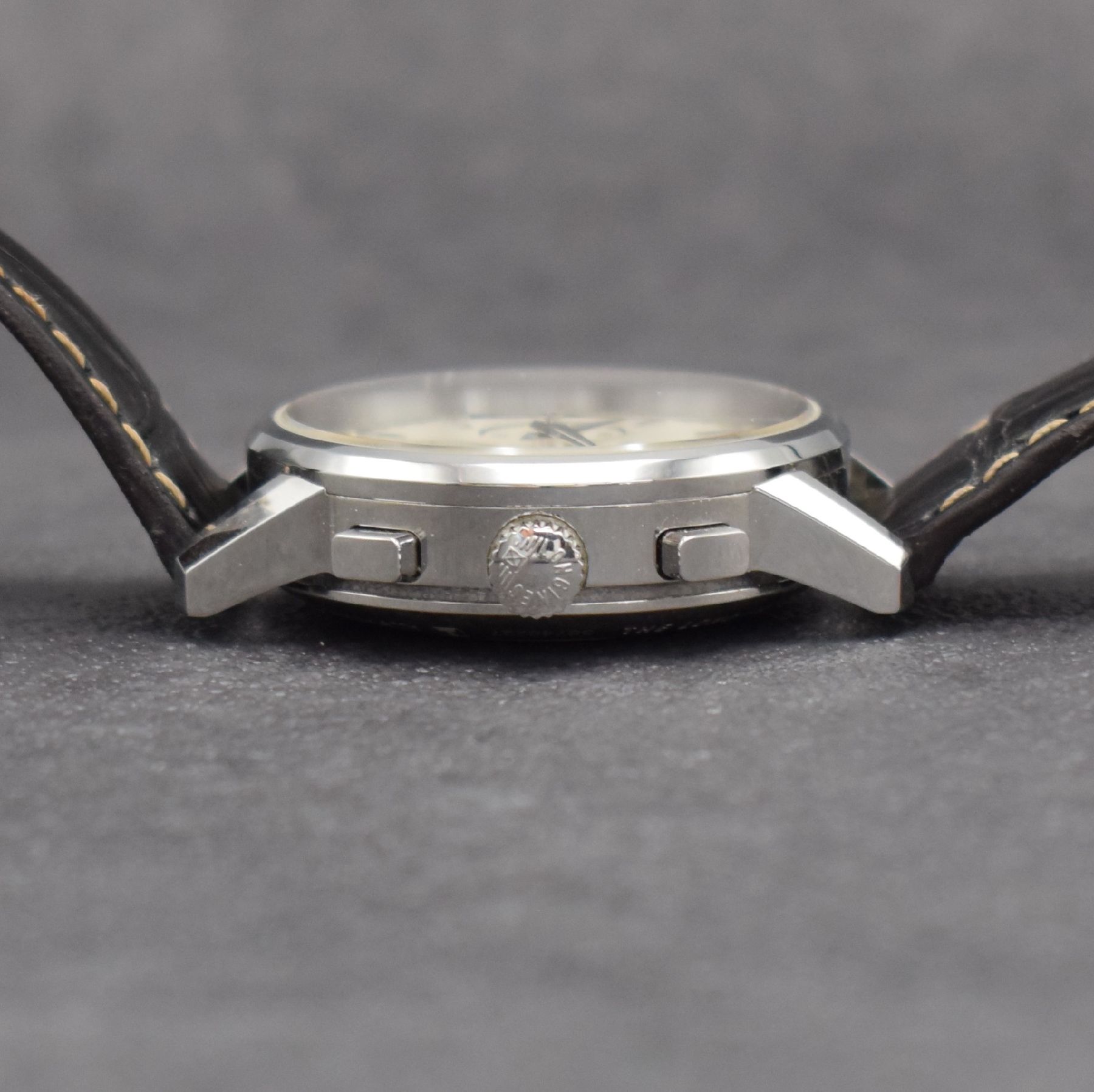 Detail c: LONGINES Herrenarmbanduhr Column-Wheel Chronograph, Automatik, Ref. L27494722, Edelstahlgeh. inkl. orig. Lederband (zu ern.) m. orig. Dornschl., ...