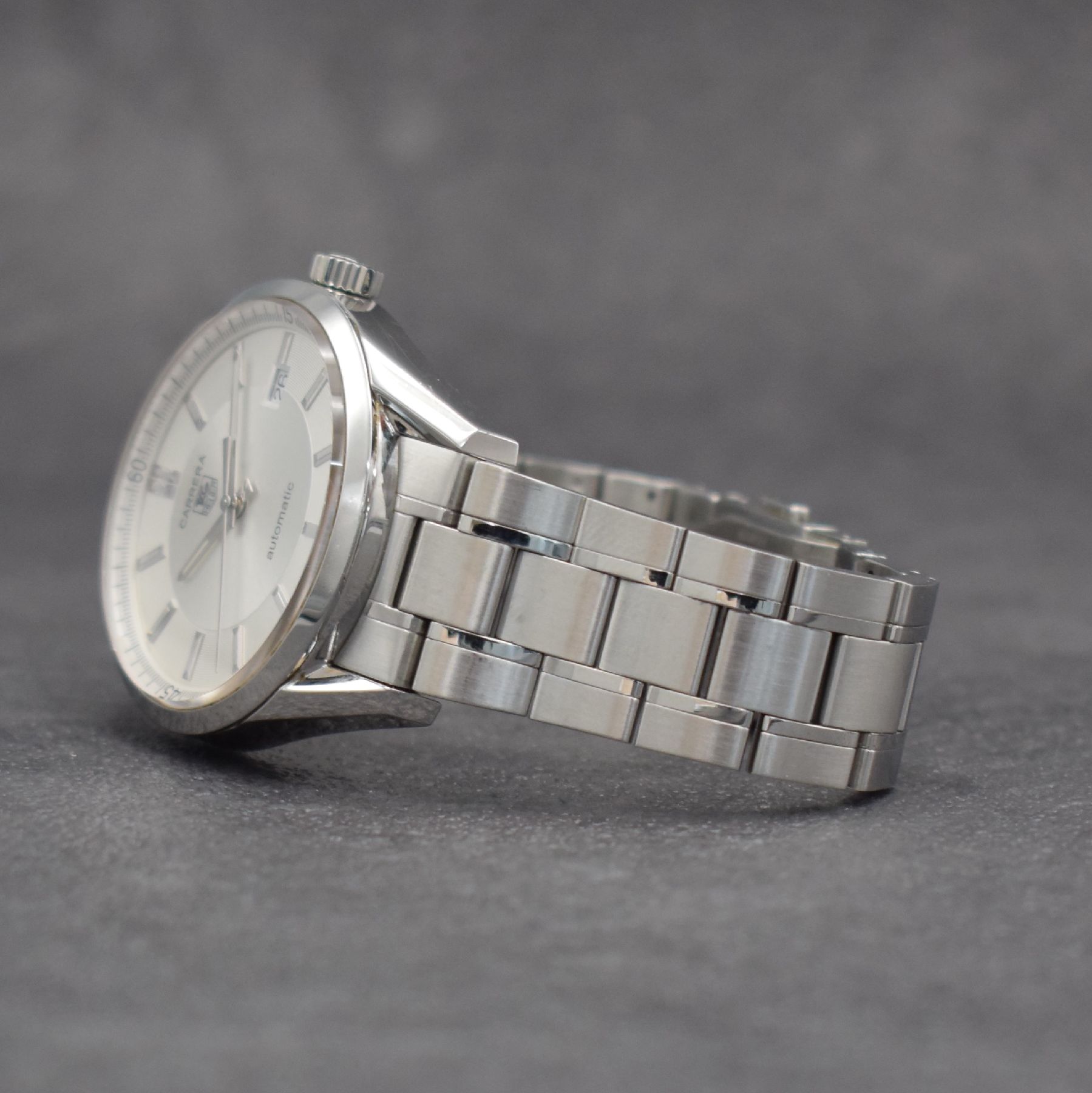Detail d: TAG HEUER Herrenarmbanduhr Carrera, Automatik, Ref. WV2114, Edelstahlgeh. inkl. Gliederband m. Faltschl., beids. vergl., Boden verschr., silb. ...