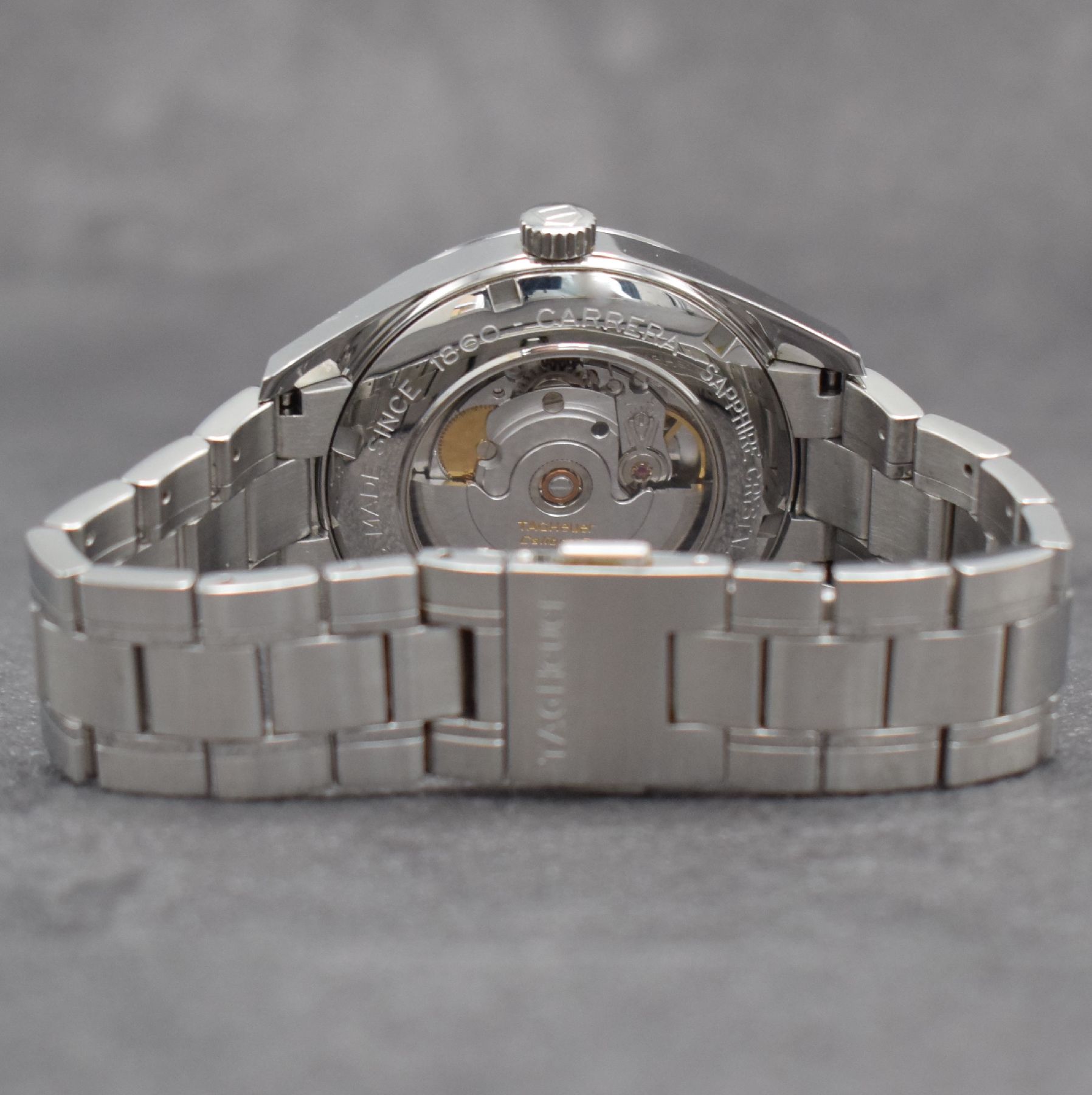 Detail f: TAG HEUER Herrenarmbanduhr Carrera, Automatik, Ref. WV2114, Edelstahlgeh. inkl. Gliederband m. Faltschl., beids. vergl., Boden verschr., silb. ...