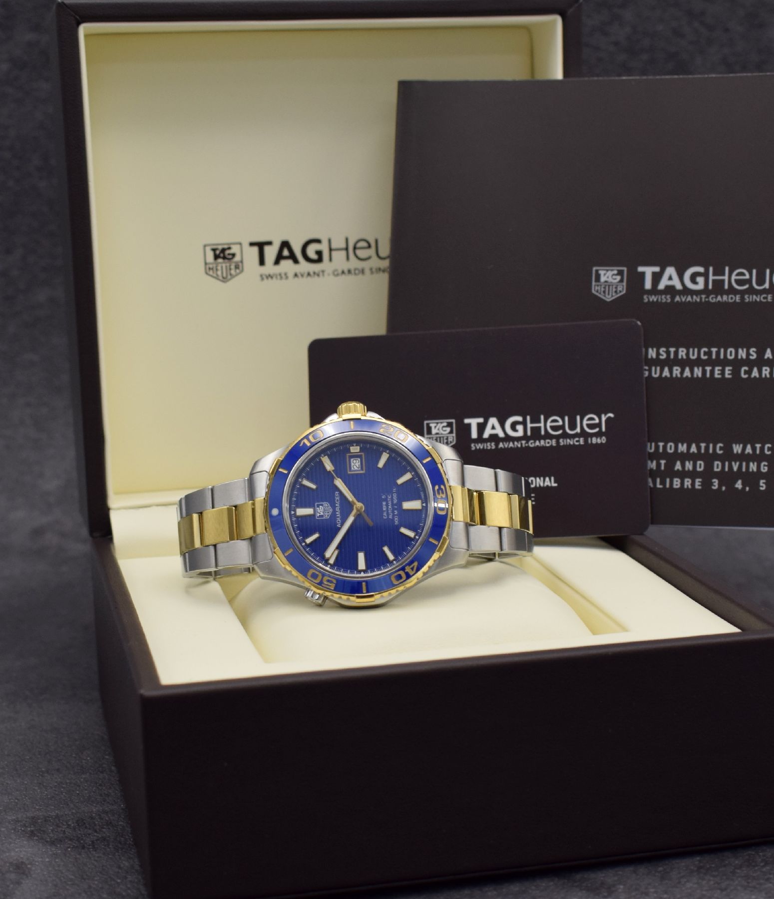 Detail g: TAG HEUER Herrenarmbanduhr Aquaracer Calibre 5, Automatik, Ref. WAK2120, Edelstahlgeh. inkl. Gliederband m. Faltschl. z. T. verg., Boden & Krone ...