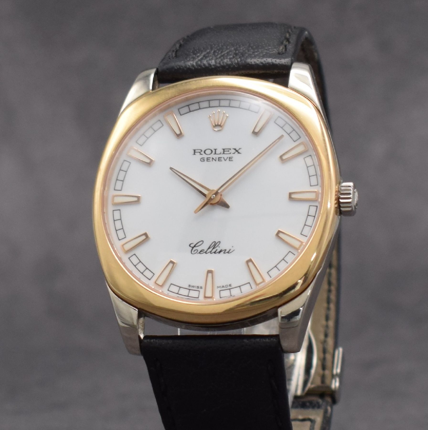 Detail a: ROLEX Herrenarmbanduhr Serie Cellini Danaos Referenz 4243, Handaufzug, D-Serie, LC 100, WG/RG 750/000 inkl. orig. Lederband mit orig. WG 750/000 ...