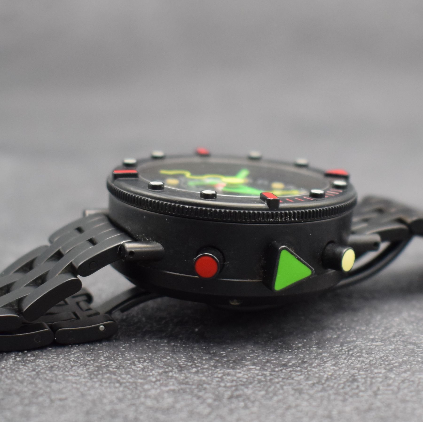 Detail e: ALAIN SILBERSTEIN Herrenarmbanduhr KRONOMARINE, Automatik, Schweiz um 1993, auf 500 Stück limitiertes Sondermodell, PVD beschichtetes Edelstahlgeh. ...