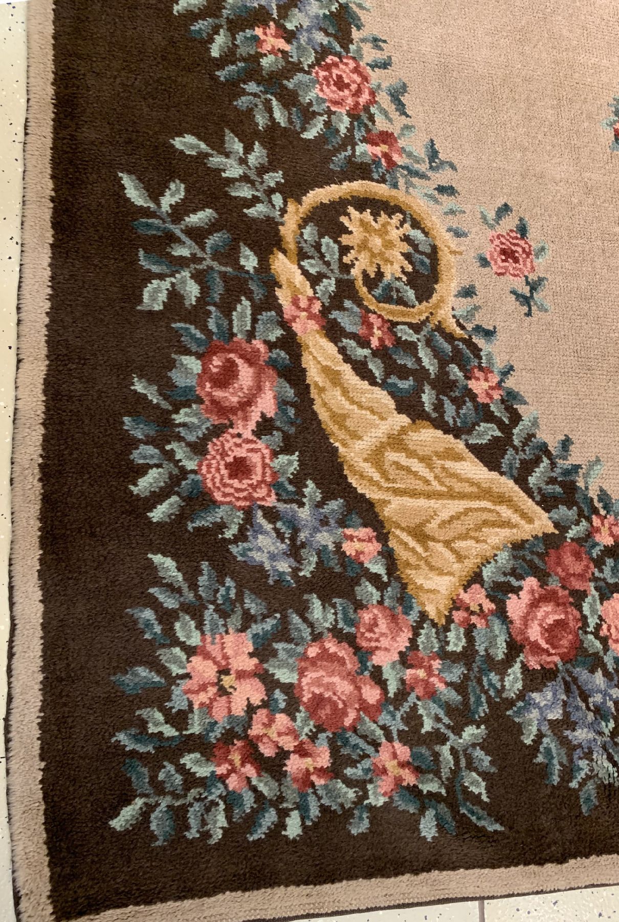 Detail c: Art Deco Teppich (LELEU) Frankreich, um 1940/1950, Wolle geknüpft auf Baumwolle, französische Künstlerin Paule LELEU (1906-1987), ca. 315 x 295 ...