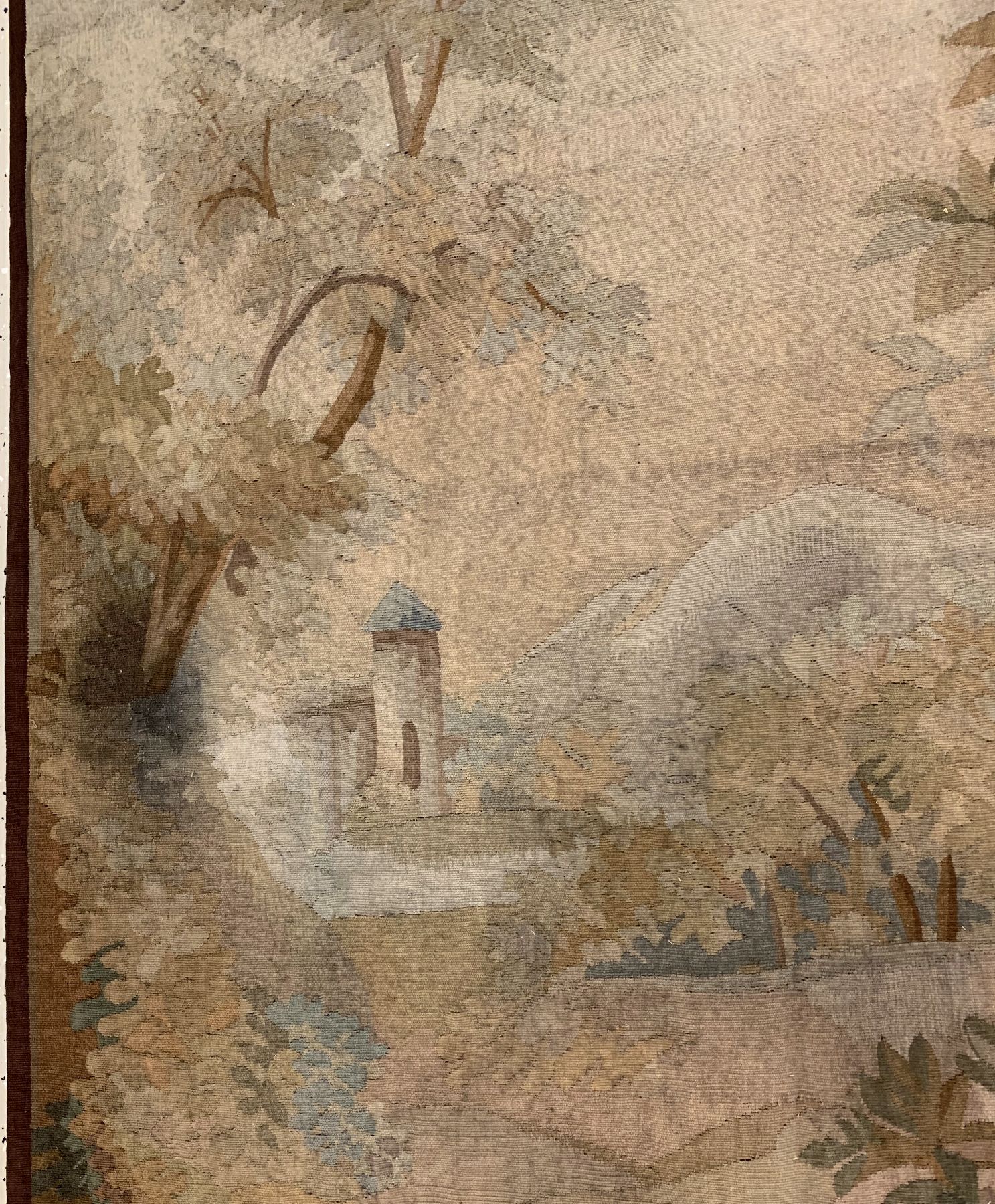Detail b: Feine Flämische Tapesseri, antik, (Fragment)Flandern, 19 Jhd., Wolle gewebt auf Baumwolleca.310 x 123 cm, EHZ: 2(guter Zustand).