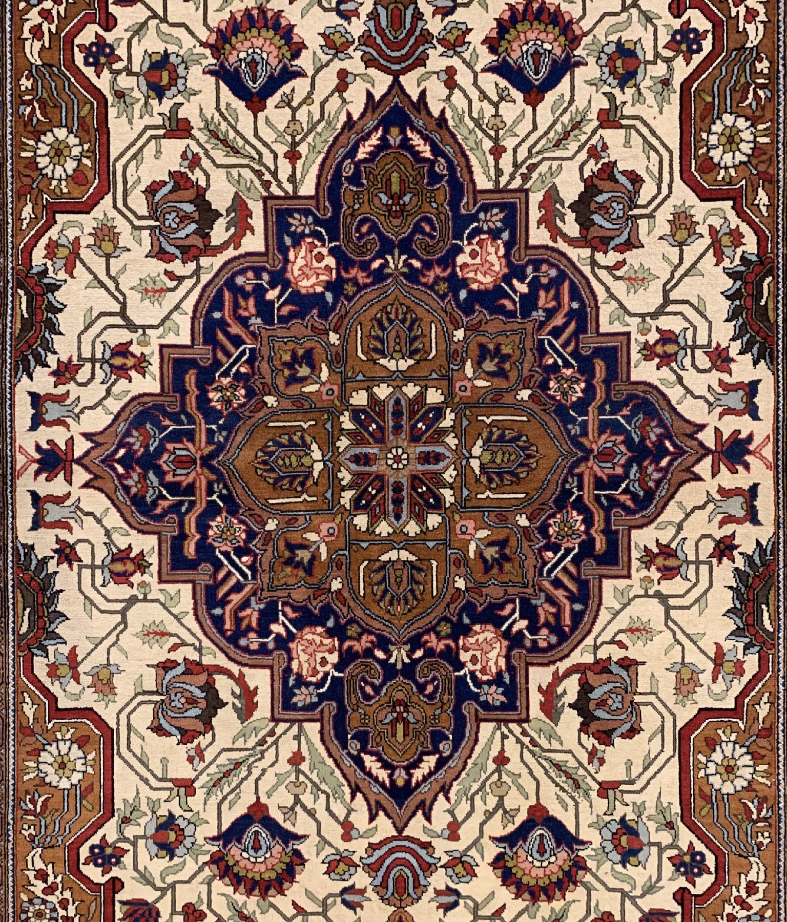 Detail a: Sarogh Farahan Auftragsarbeit(Sadaghian&Ghaseti), Persien, um 1950/1960, Korkwolle geknüpft auf Baumwolle, ca. 194 x 121 cm, EHZ: 2 (Sehr guter ...