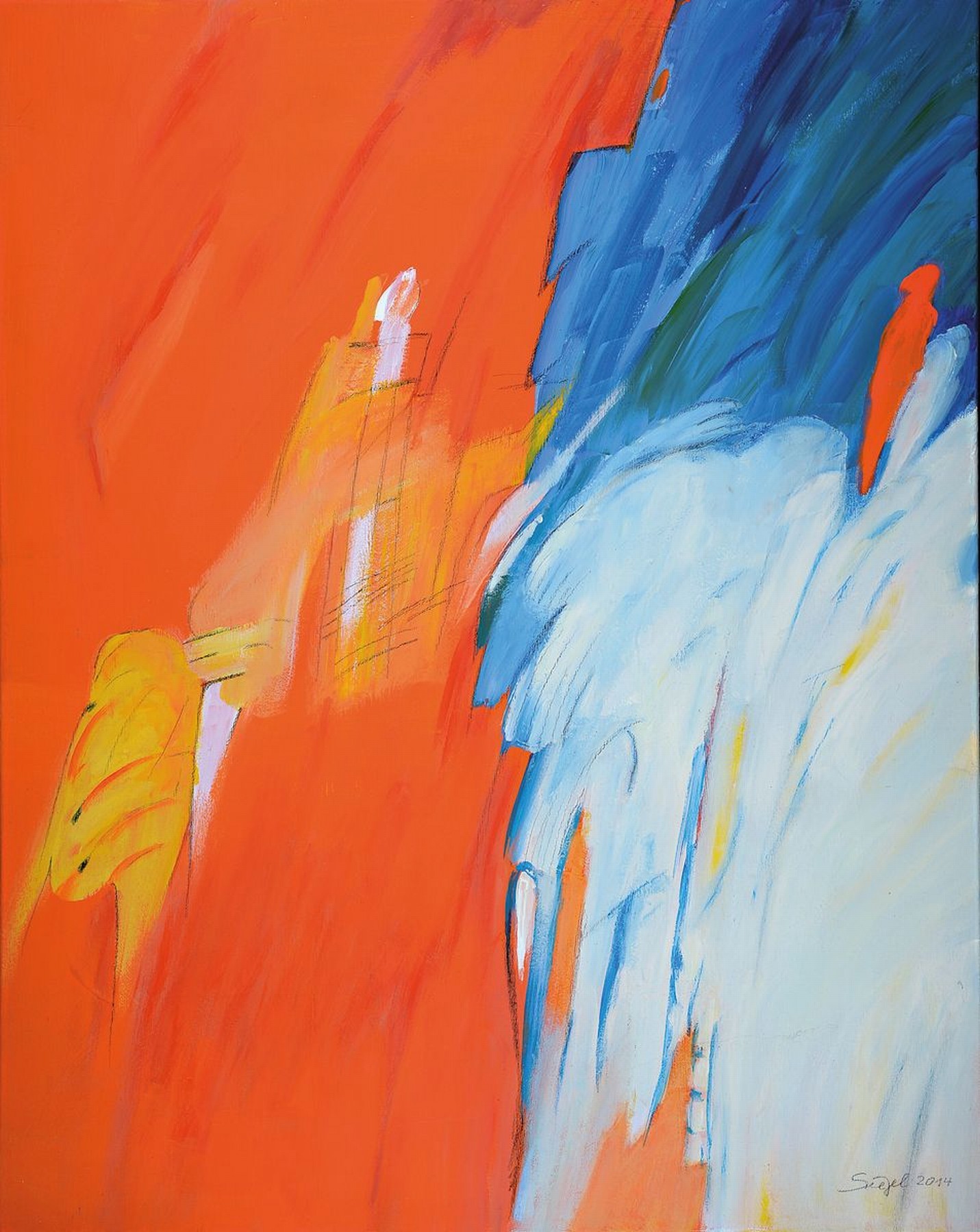 Gisela Siegel, zeitgenössische Künstlerin, war in Lübeck ansässig, tätig als Dozentin für Gestaltung der Werkschule dort, hier: Acryl/Lwd, ...