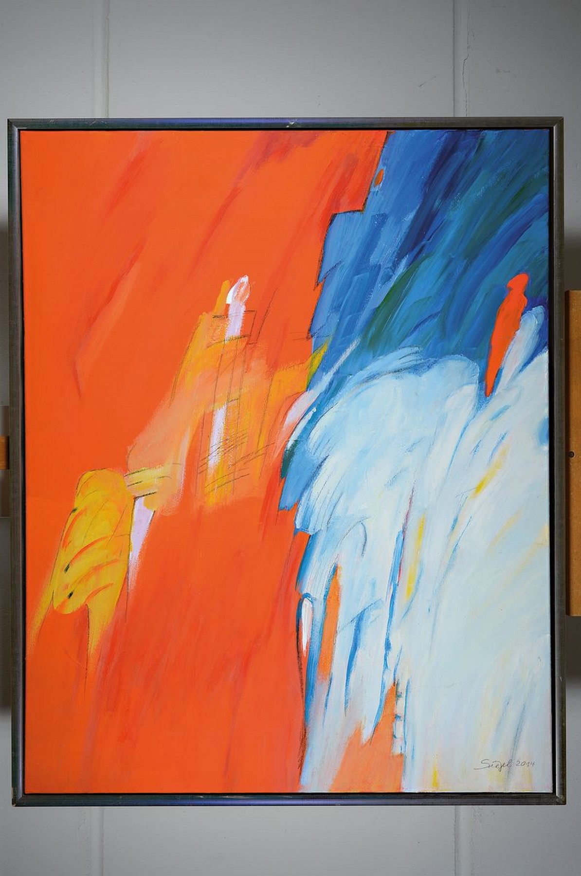 Detail k: Gisela Siegel, zeitgenössische Künstlerin, war in Lübeck ansässig, tätig als Dozentin für Gestaltung der Werkschule dort, hier: Acryl/Lwd, ...