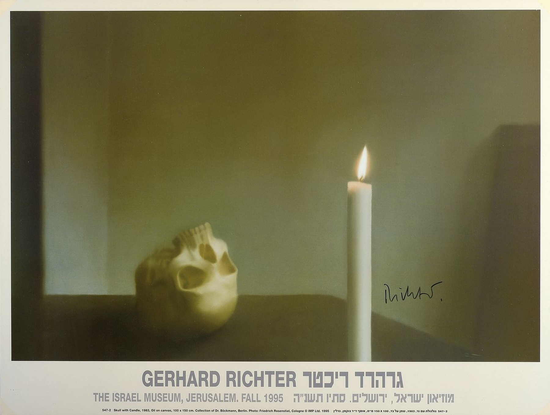 Gerhard Richter, geb. 1932, "Skull with Candle", Offsetlithografie, handsign., Auflage 500, zwischen doppeltem Plexiglas gerahmt, gesamt ...