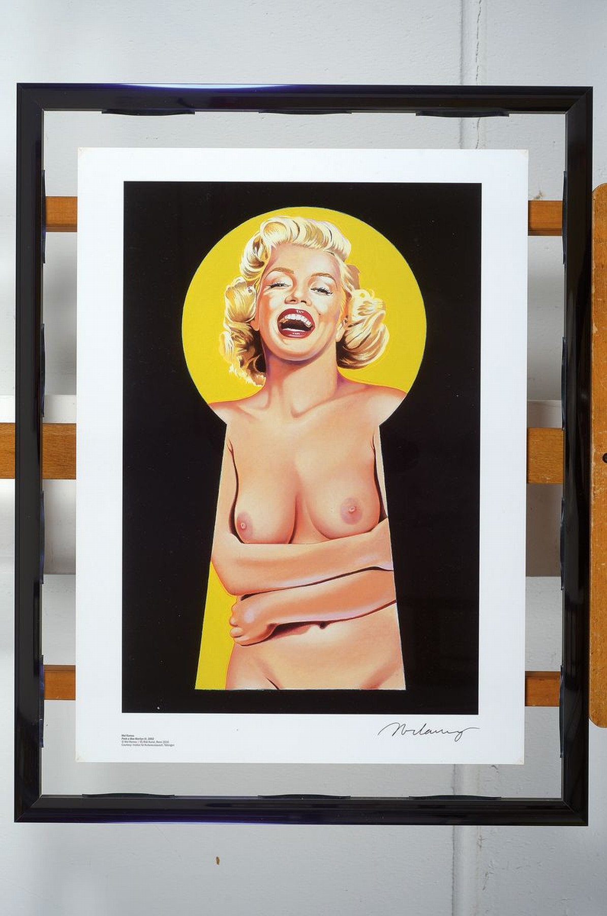 Detail k: Mel Ramos, 1935-2018, "Peek-a-Boo Marilyn", Offsetlithografie, handsign., zwischen doppeltem Plexiglas gerahmt, ca. 69x53 cm