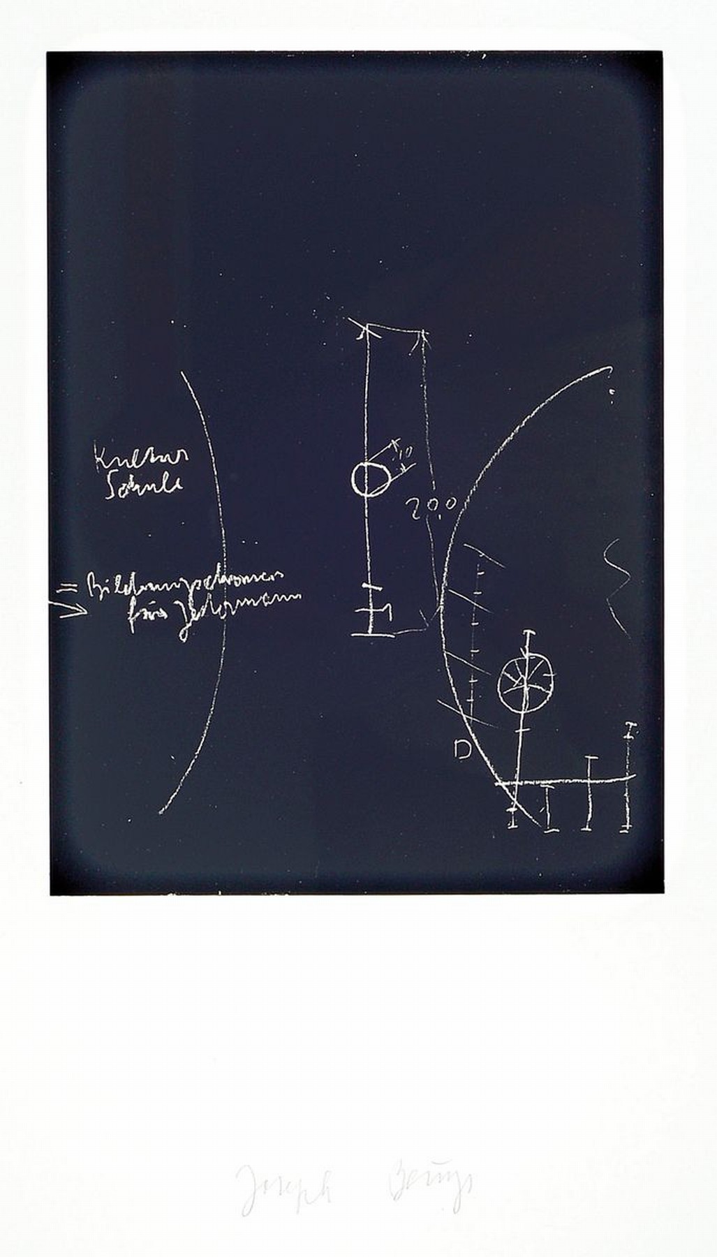 Joseph Beuys, 1921-1986, Siebdruck auf Karton, handsign., aus 1980, ca. 86x60,7 cm WVZ. Schellmann 326-328, unter Glas , R. ca. 107x77 cm