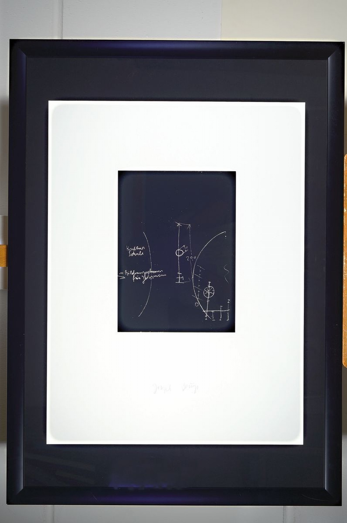 Detail k: Joseph Beuys, 1921-1986, Siebdruck auf Karton, handsign., aus 1980, ca. 86x60,7 cm WVZ. Schellmann 326-328, unter Glas , R. ca. 107x77 cm