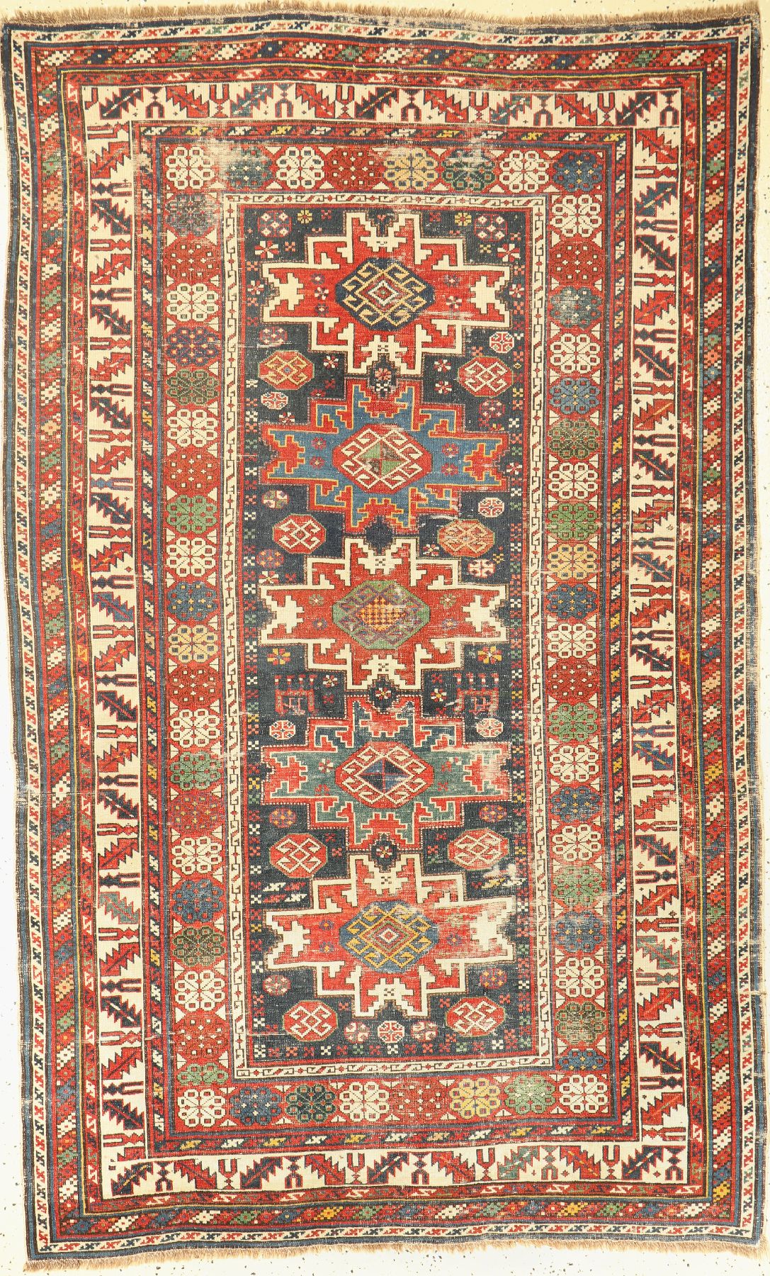 Schirwan antik fein, Kaukasus, Ende 19 Jhd,Wolle auf Wolle, ca. 206 x 126 cm, EHZ: 4