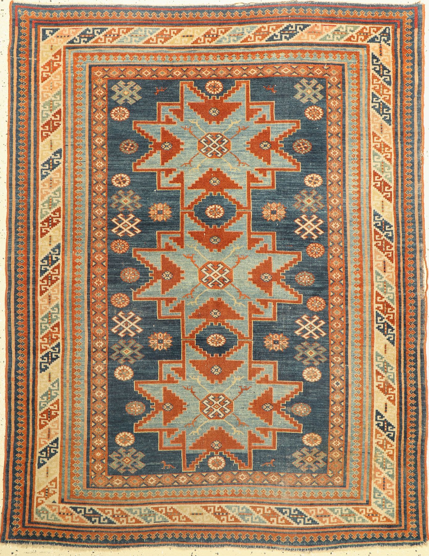 Kazak antik, Kaukasus, Ende 19 Jhd, Wolle auf Wolle, ca. 164 x 126 cm, EHZ: 3-4