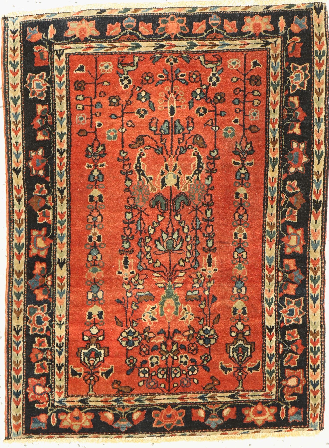 Sarogh Mohajeran antik, Persien, um 1900, Korkwolle, ca. 75 x 56 cm, EHZ: 2, (beide Seiten minimal verkürzt)
