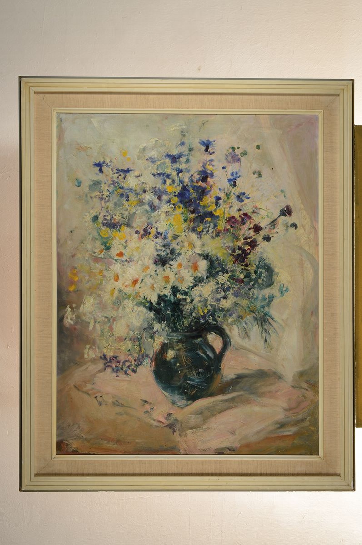 Detail k: Carolus Vocke, 1899 Heilbronn-1979 Mannheim, Blumenstillleben, Öl/Hartfaser, rechts unten signiert, ca. 90x70cm, R. ca. 106x86cm