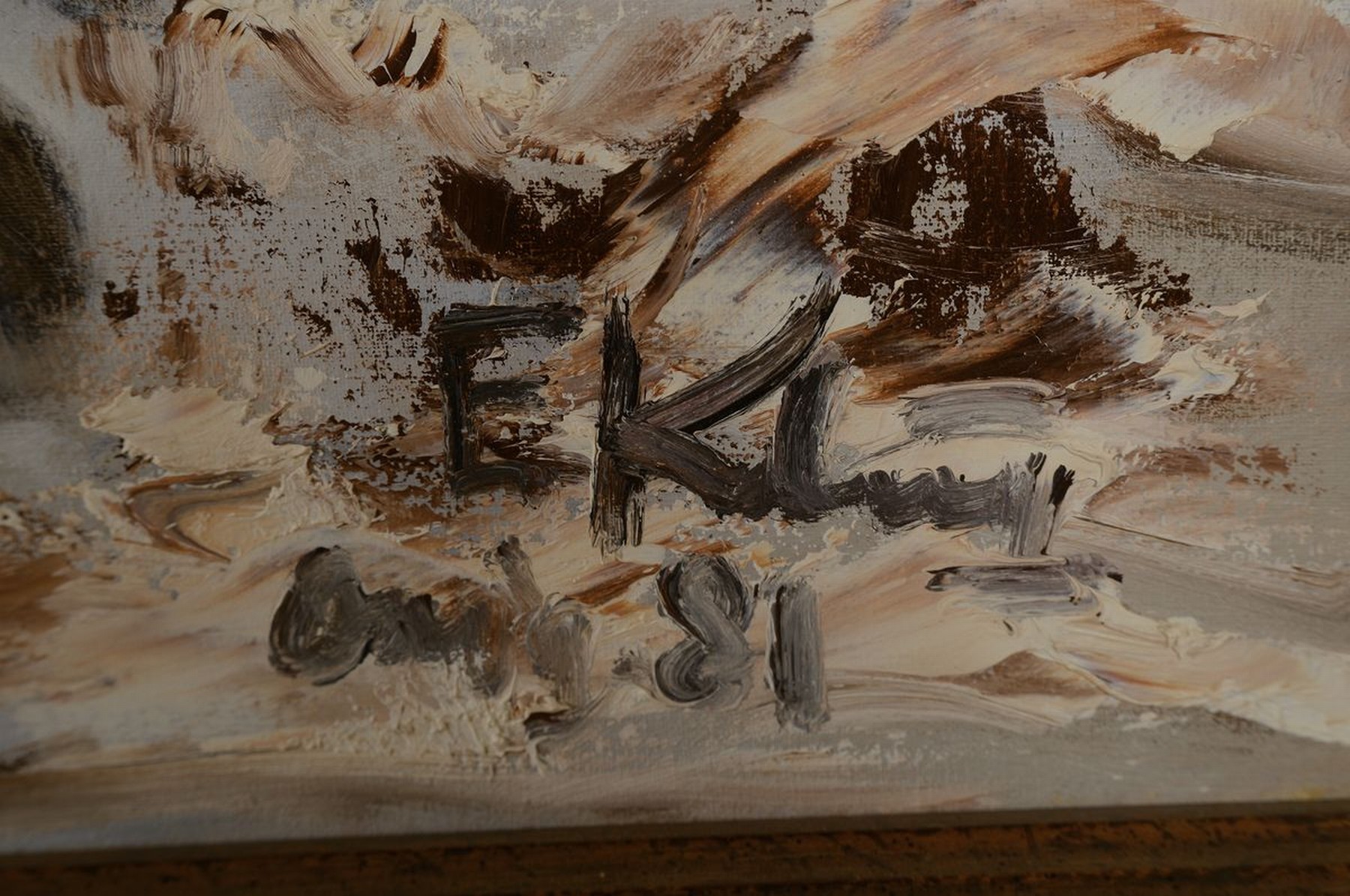 Detail a: Eduard Klug, geb. 1924 Deidesheim, Troika-Schlitten in Winterlandschaft, Öl/Lwd, rechts unten signiert und dat. 81, ca. 80x100cm, R. ca. 90x110cm