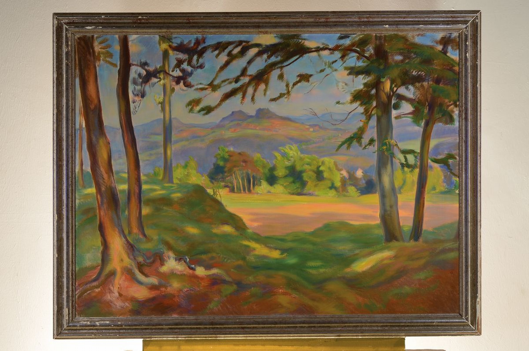 Detail k: Hermann Croissant, 1897-1963 Landau, Wasgaulandschaft, Öl/Lwd, rechts unten signiert, ca. 85x112/100x125cm, Rahmen