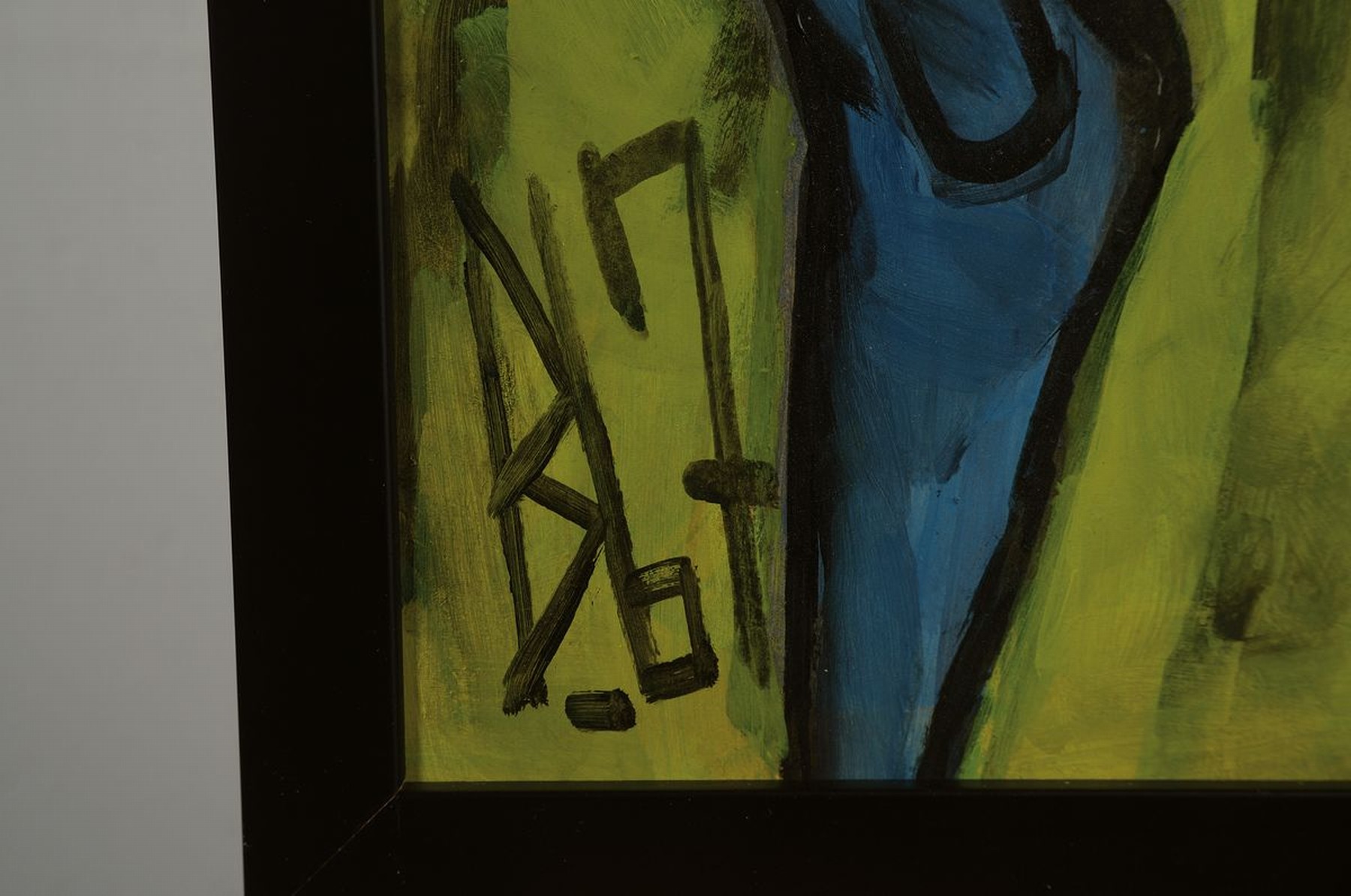 Detail a: Berutscha, Gurami Hagemann, 1945 - 2013, Öl/Malplatte, "Drei weibliche Akte beim Sexspiel", rückseitig nochmals handsigniert und dat. ...