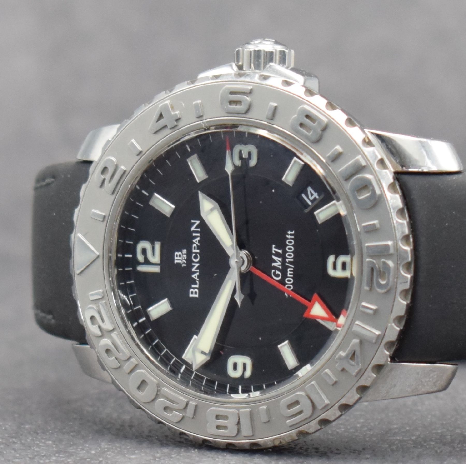 Detail c: BLANCPAIN GMT Trilogy Collections Herrenarmbanduhr in Stahl, Schweiz lt. orig. Papier verk. 09/1999, Automatik, pol. Geh., beids. drehb. Lünette m. ...