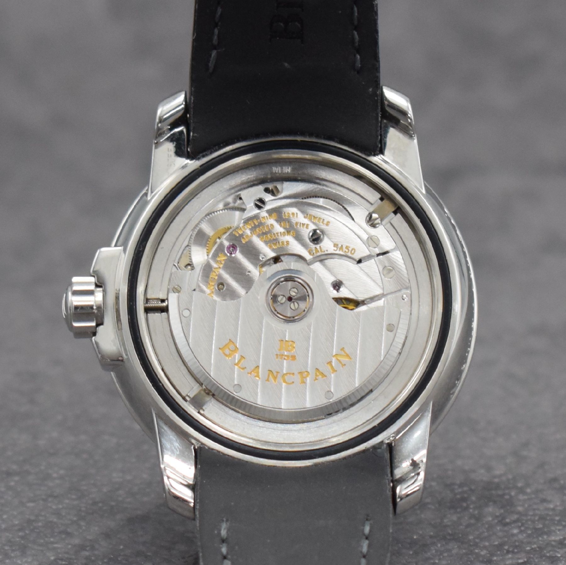 Detail h: BLANCPAIN GMT Trilogy Collections Herrenarmbanduhr in Stahl, Schweiz lt. orig. Papier verk. 09/1999, Automatik, pol. Geh., beids. drehb. Lünette m. ...